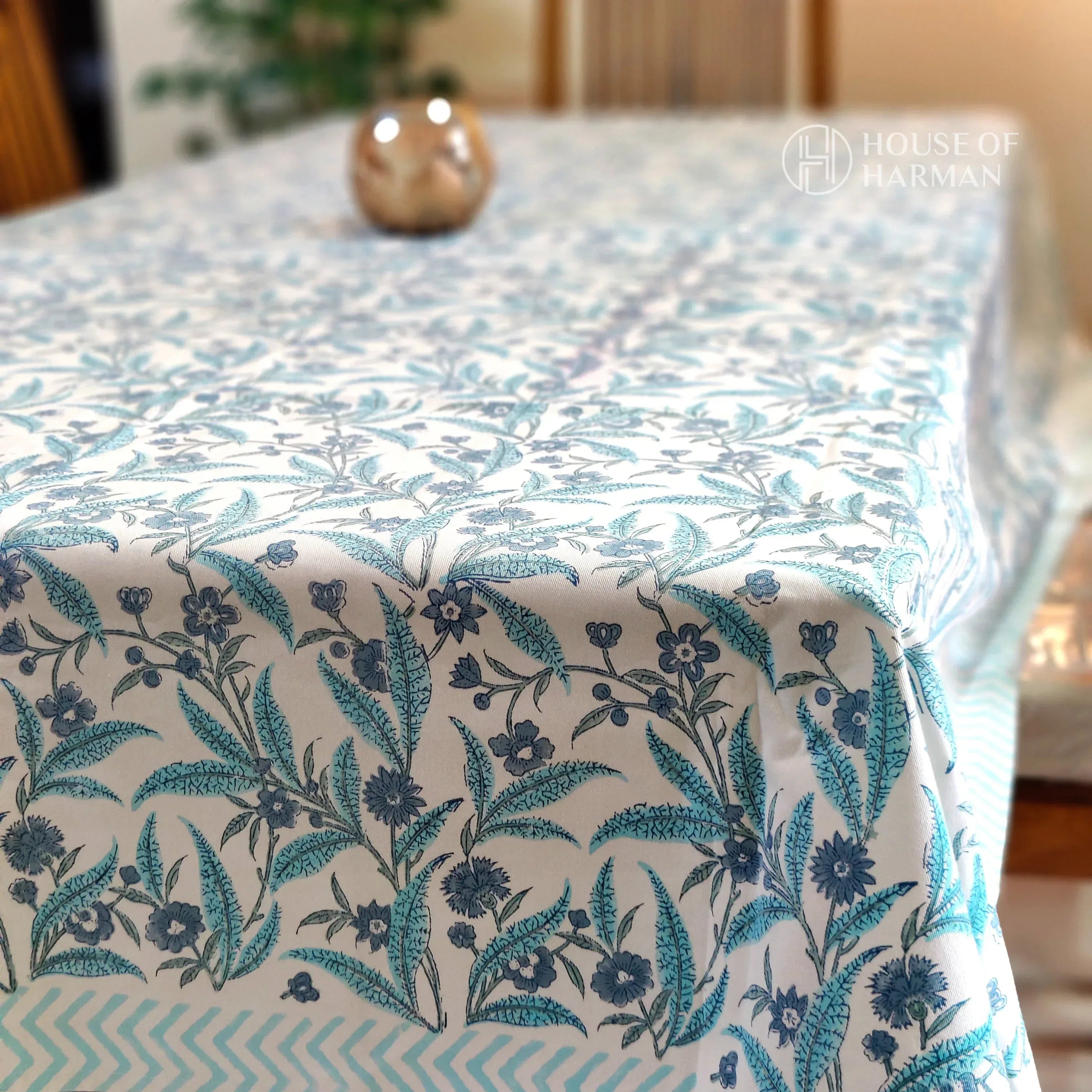 Blue Breeze Elegance Table Cover - HOUSE OF HARMAN