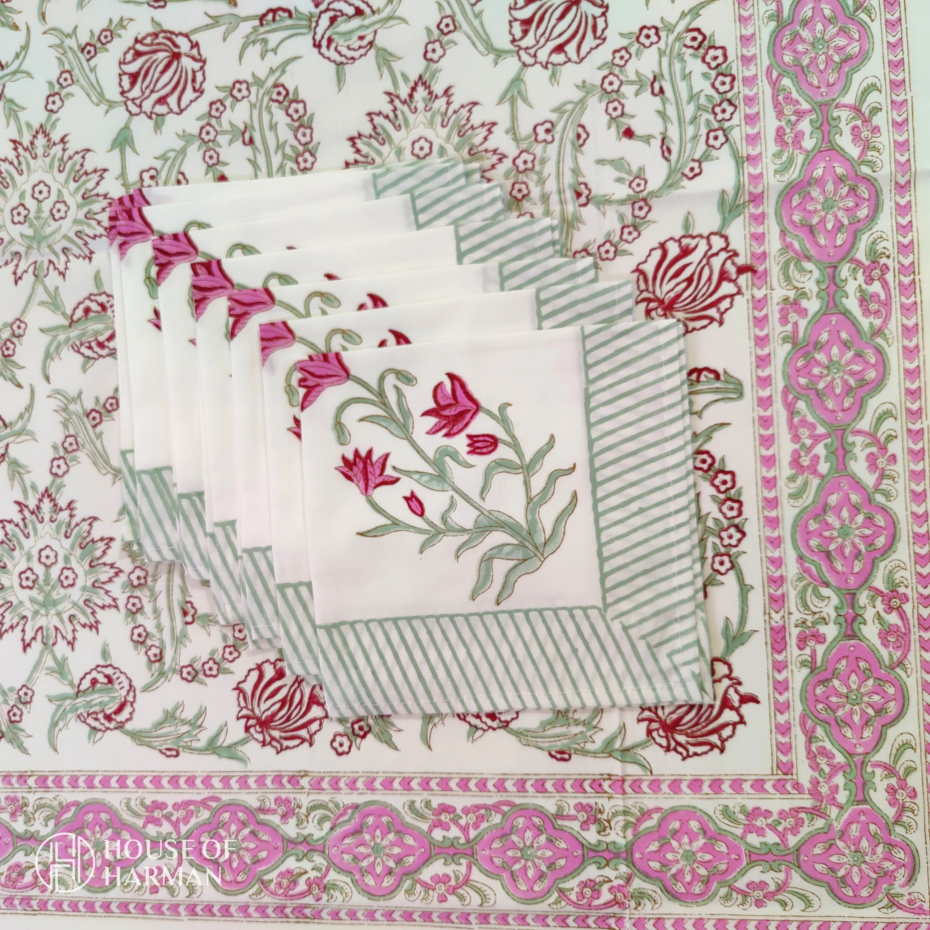 Spring Bloom Delight Table Cover (With Cotton Napkins) - HOUSE OF HARMAN