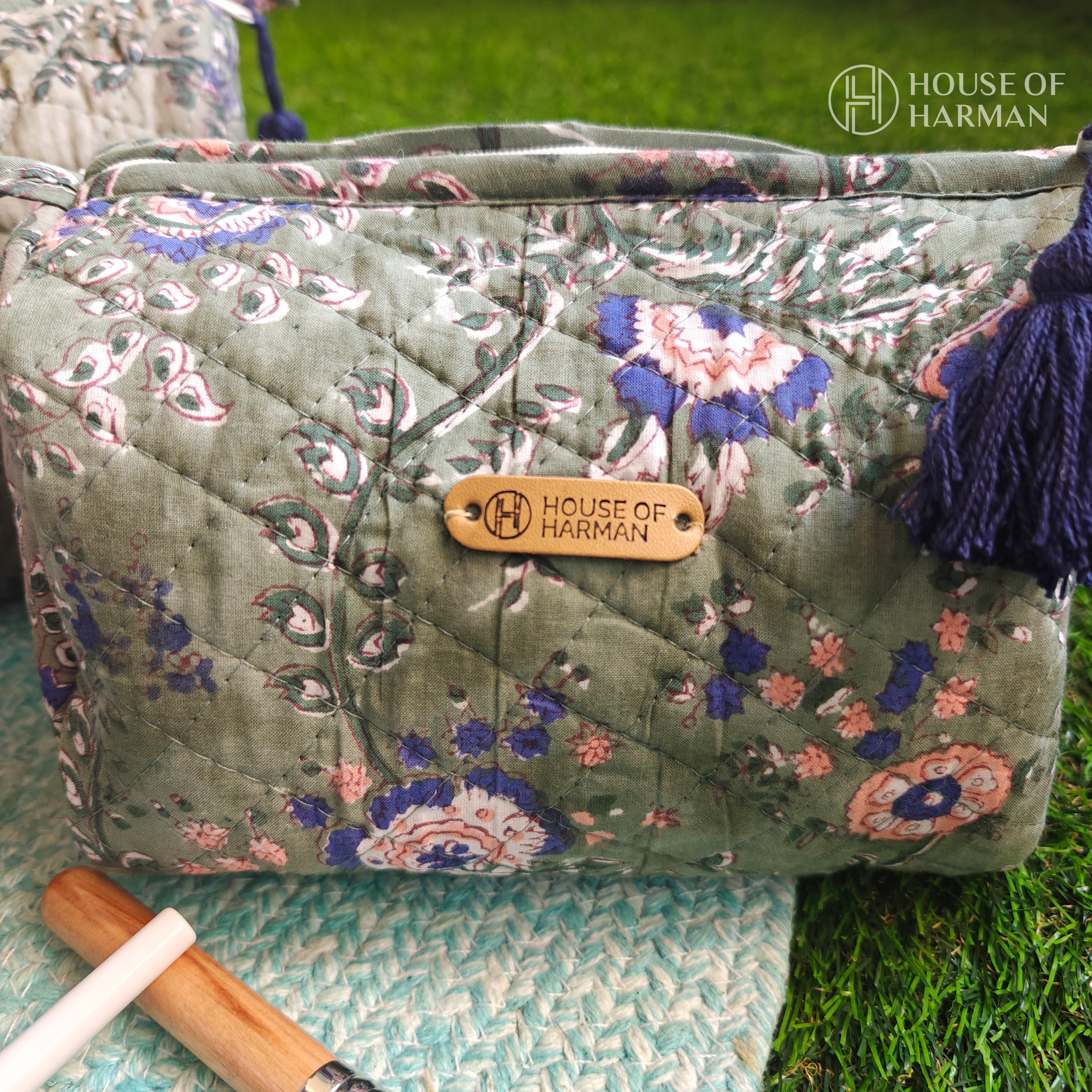 Multipurpose Pouches- Set of Three I Waterproof Lining I Four Mini Pockets Inside