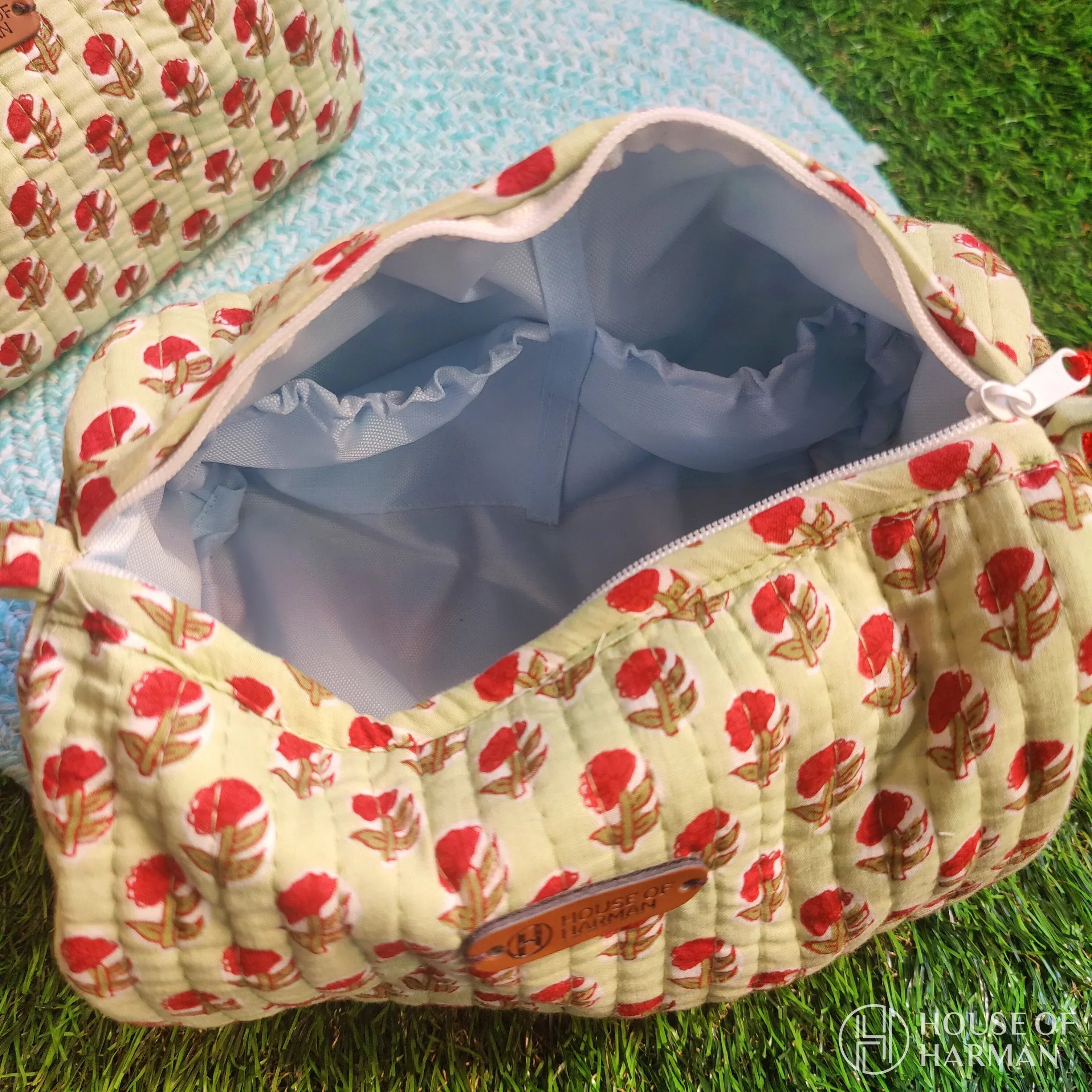 Multipurpose Pouches- Set of Three I Waterproof Lining I Four Mini Pockets Inside - HOUSE OF HARMAN
