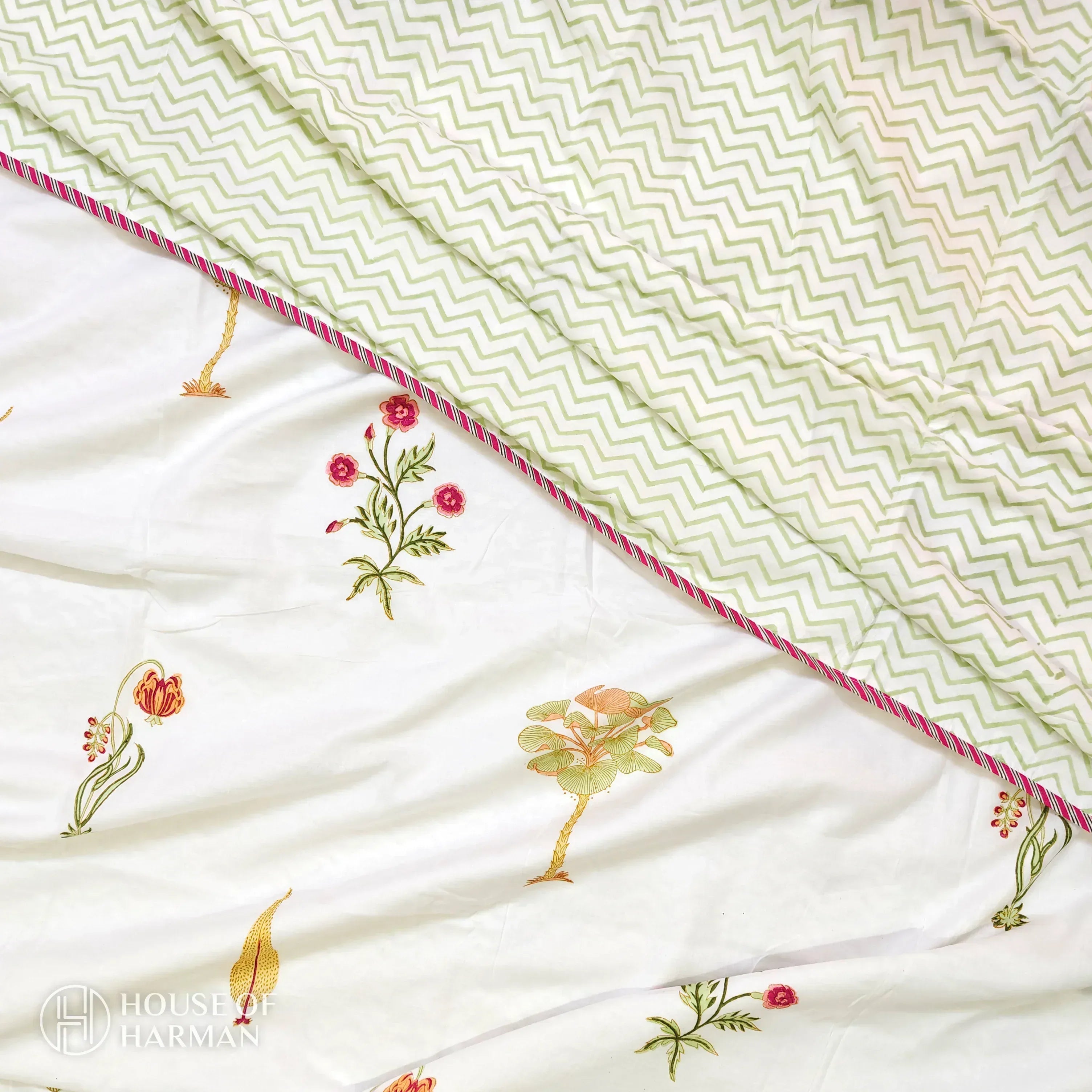 Orchard Dreamscape Bedsheet and Dohar - HOUSE OF HARMAN