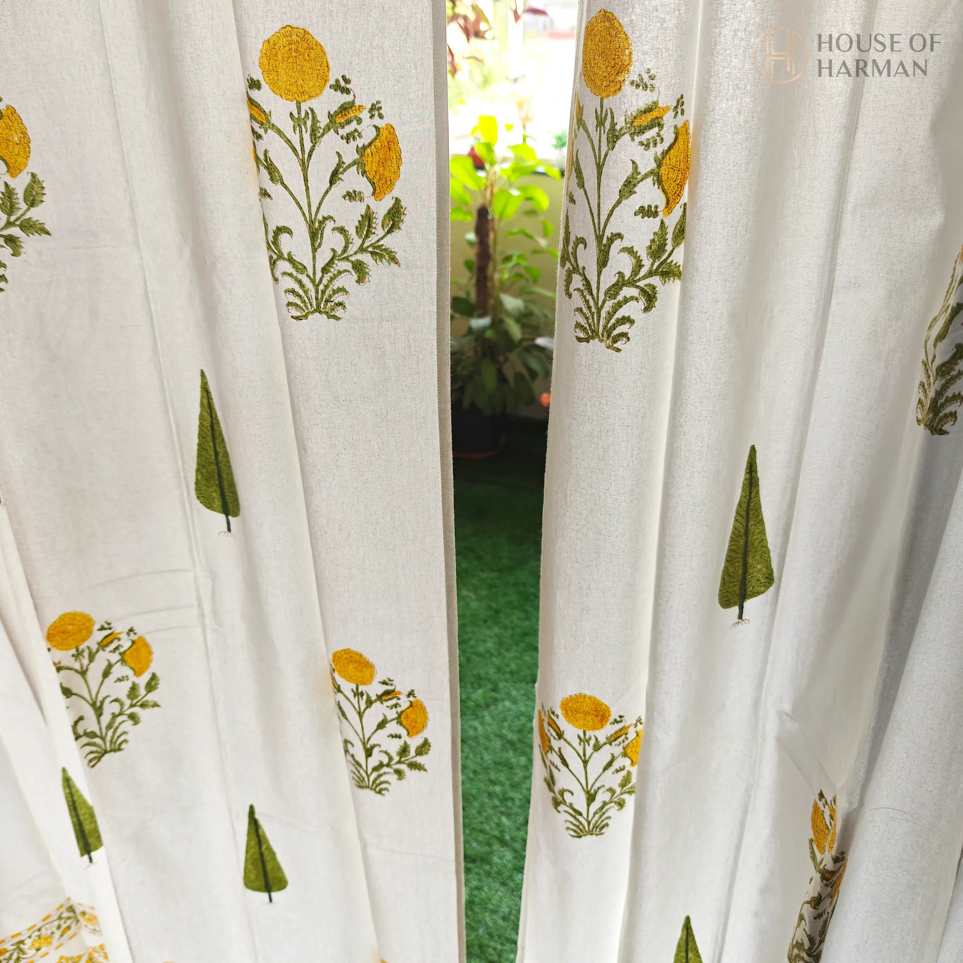 Block Print Curtain - HOUSE OF HARMAN