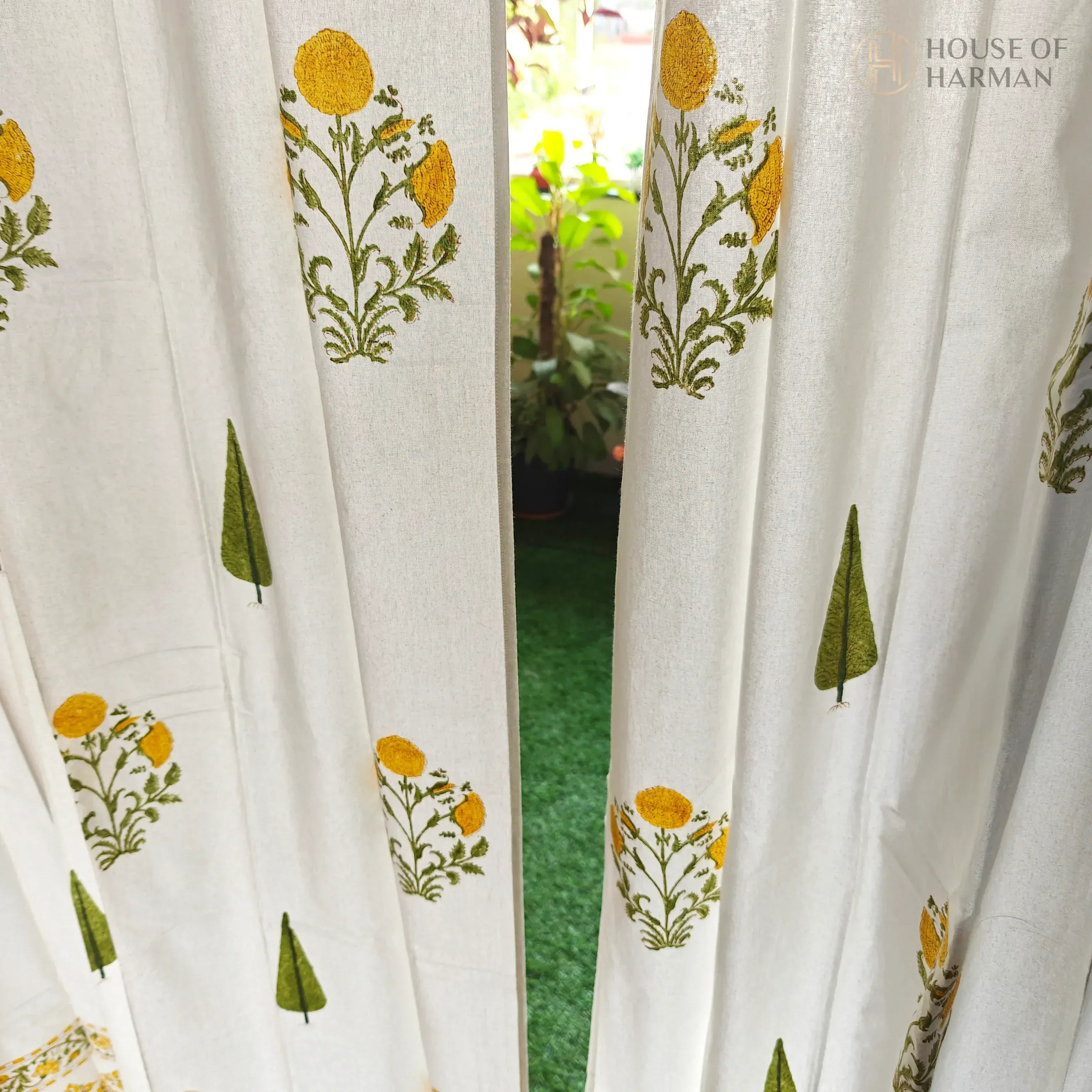 Block Print Curtain - HOUSE OF HARMAN