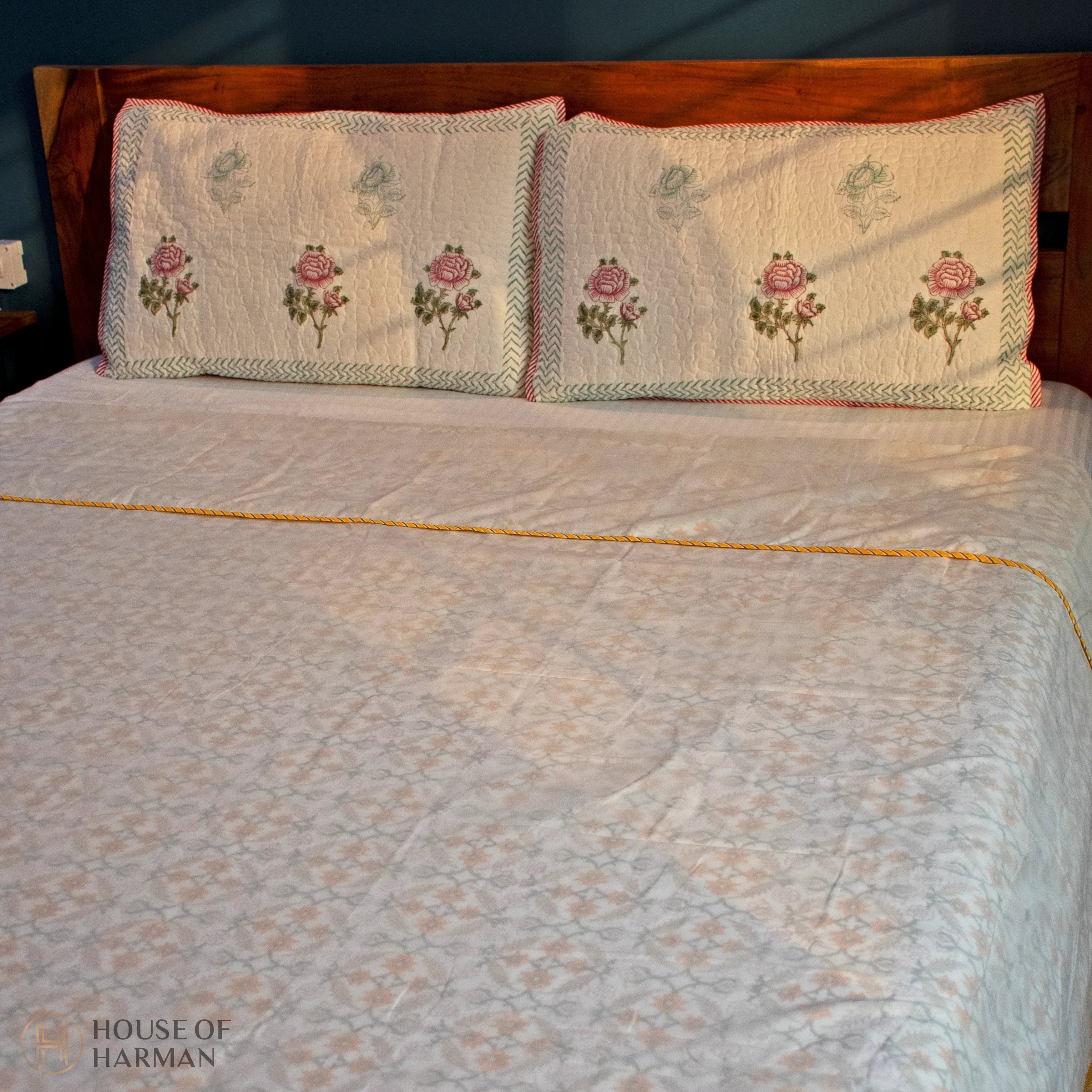 Blush Morning Bloom 3D Mulmul Dohar - HOUSE OF HARMAN