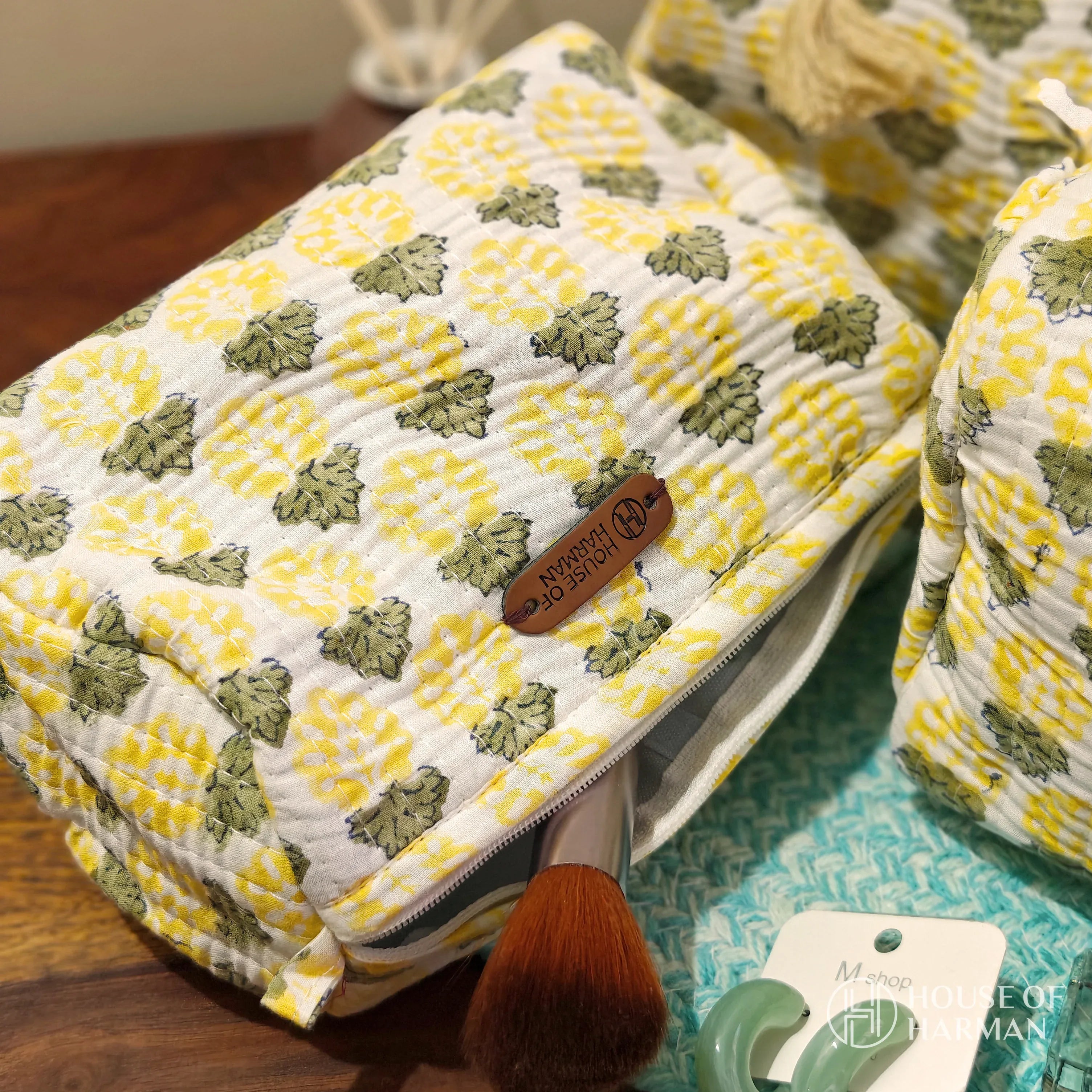 Multipurpose Pouches- Set of Three I Waterproof Lining I Four Mini Pockets Inside - HOUSE OF HARMAN