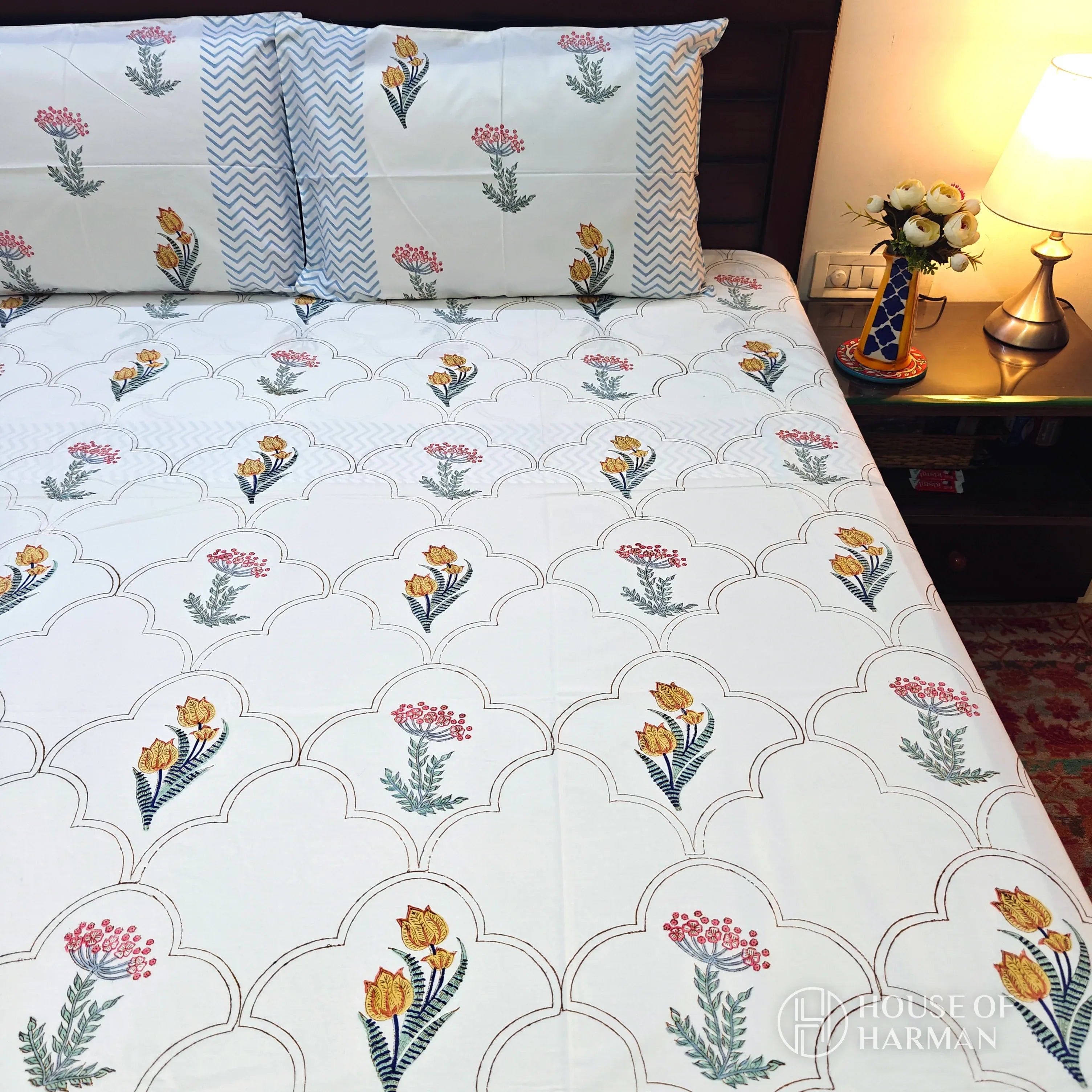 Jharokha Charbagh Bedsheet - HOUSE OF HARMAN
