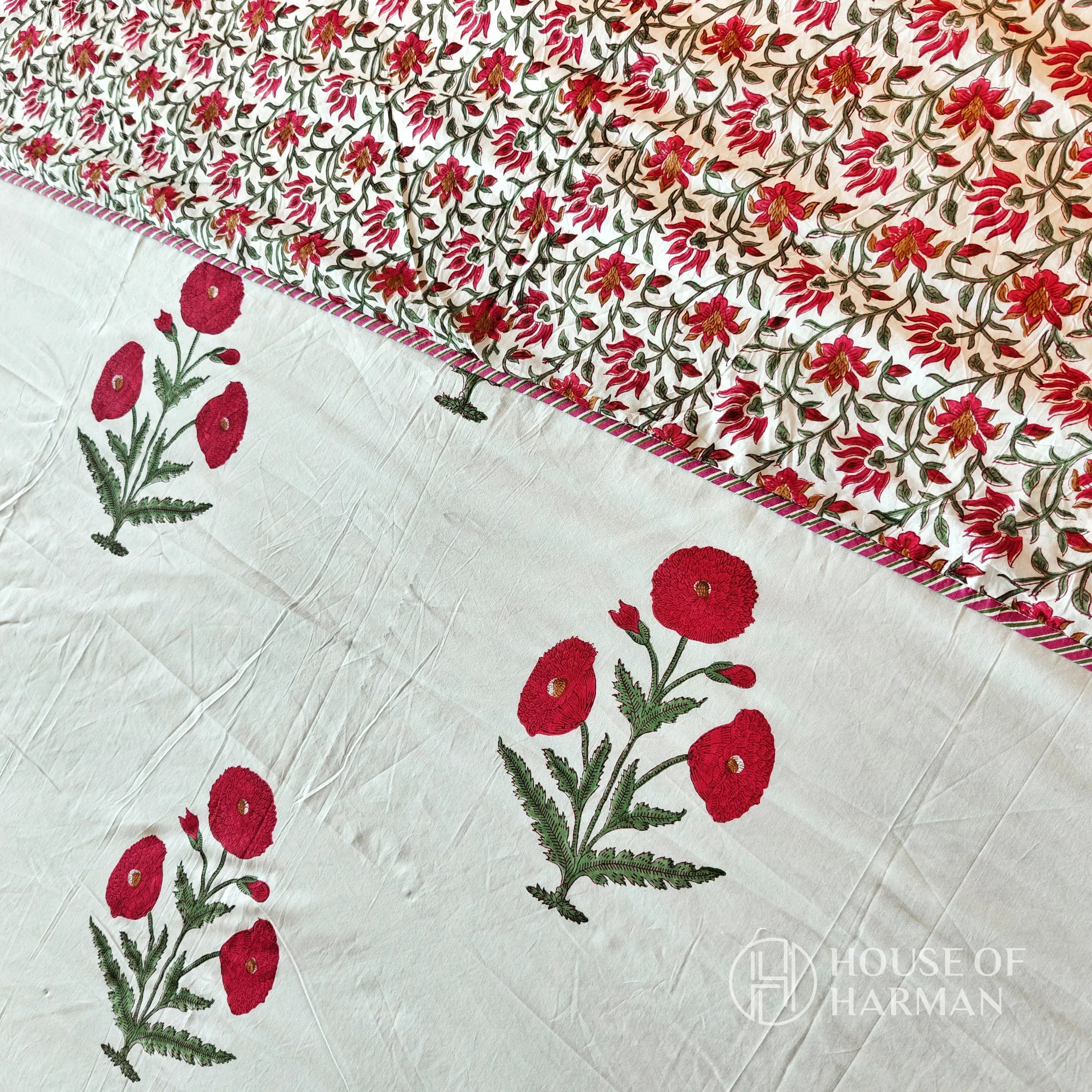 Red Wildpoppy Fields Dohar - HOUSE OF HARMAN