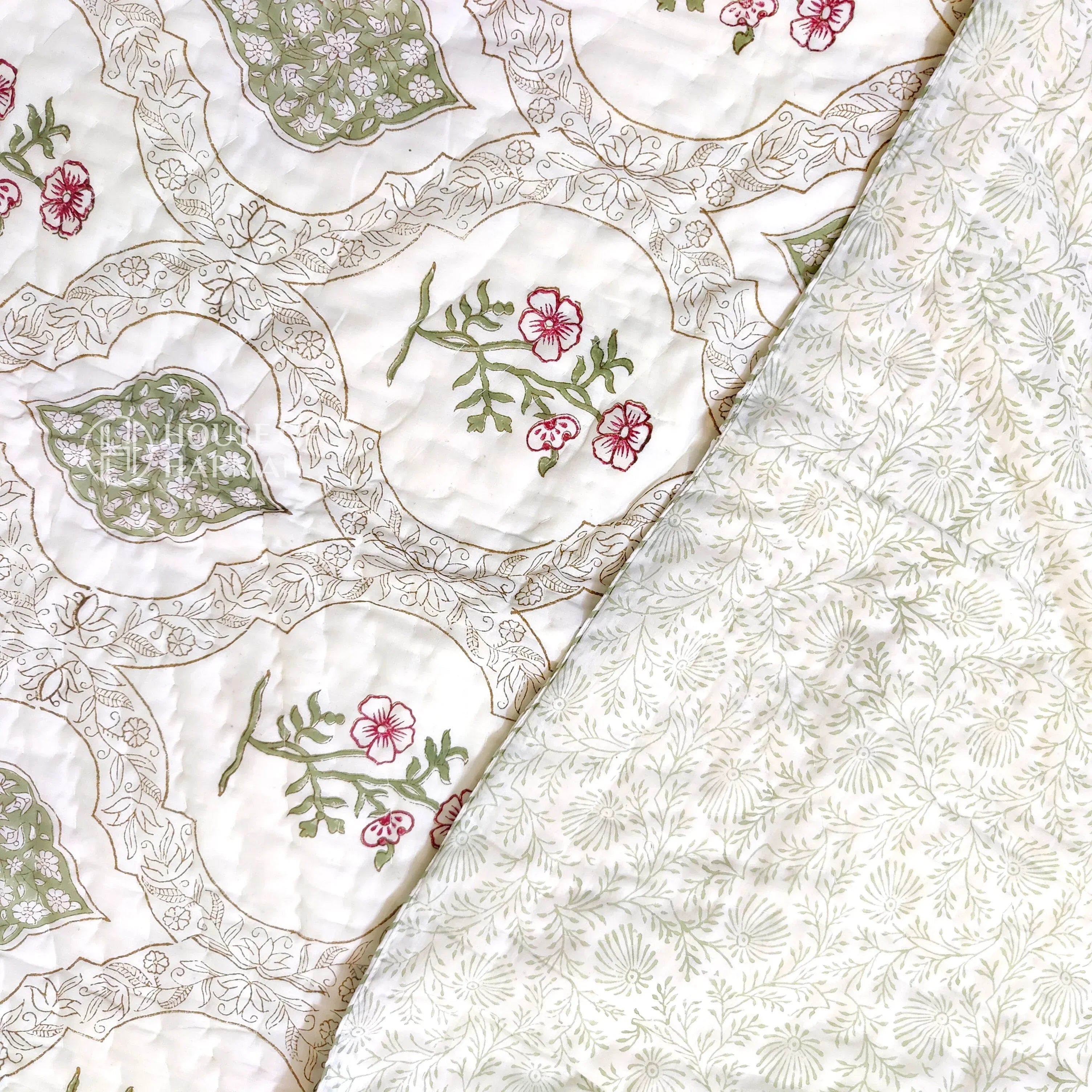 Jade Blossom Jaal Quilt - HOUSE OF HARMAN