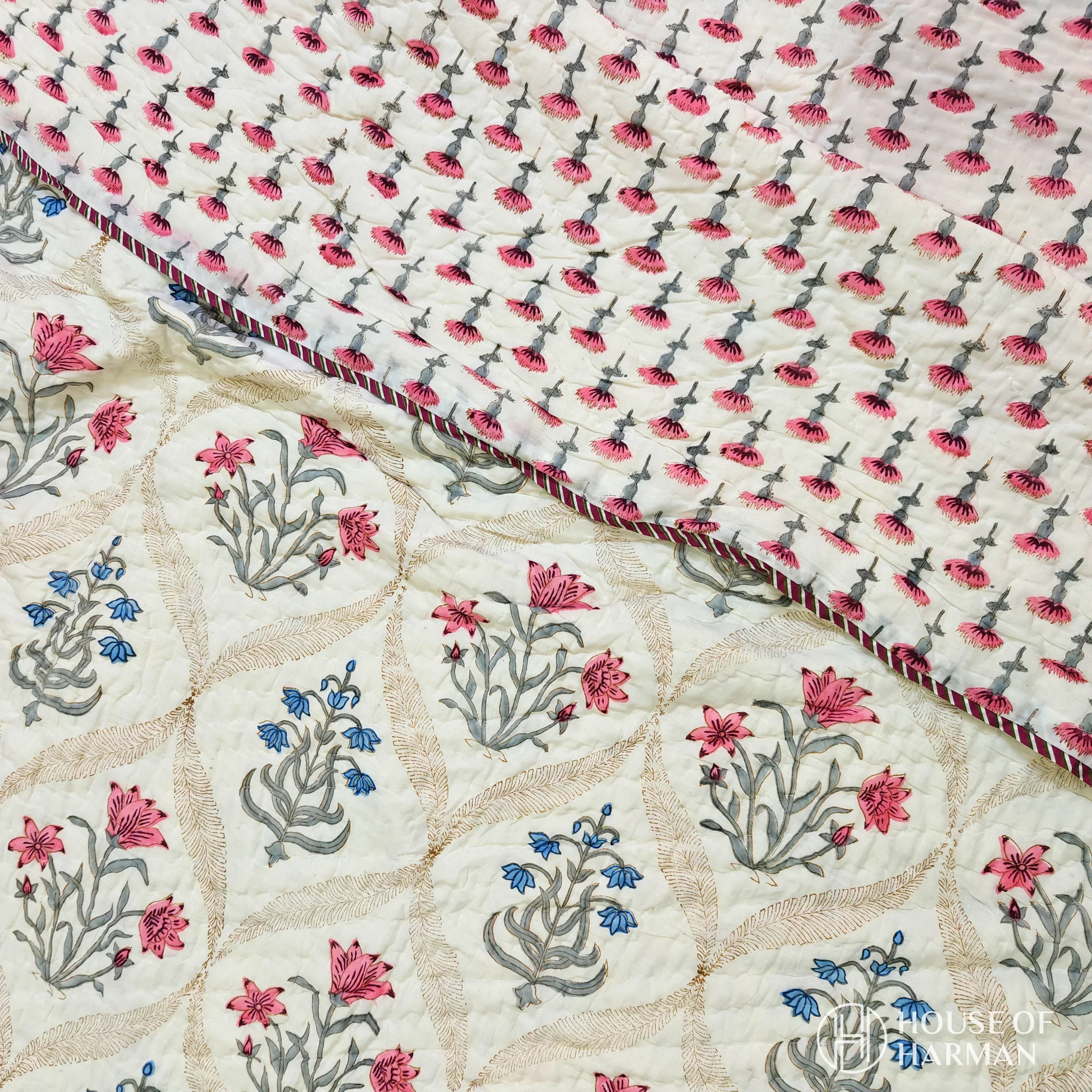 Garden of Flowers Bedsheet and Quilt - HOUSE OF HARMAN