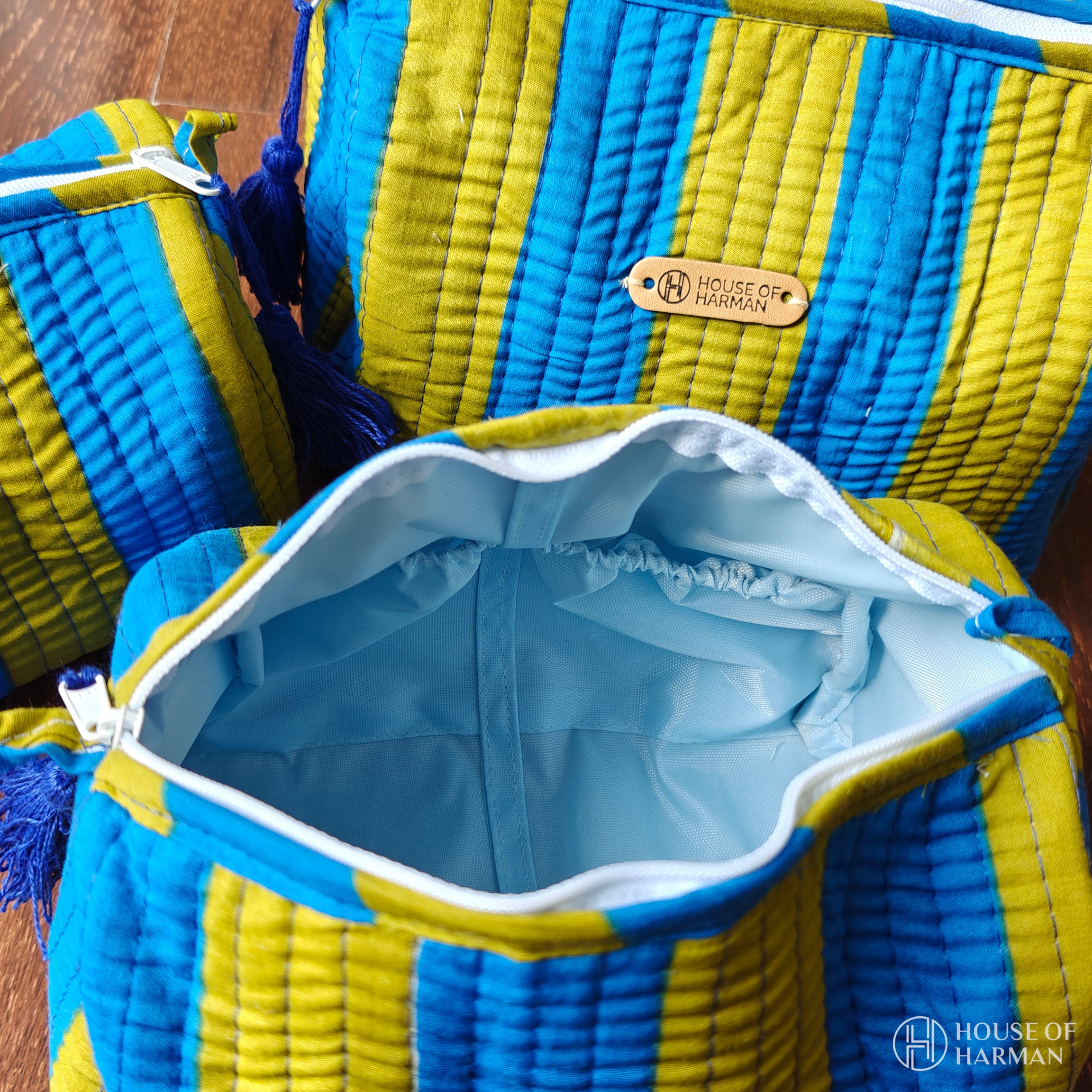 Multipurpose Pouches- Set of Three I Waterproof Lining I Four Mini Pockets Inside