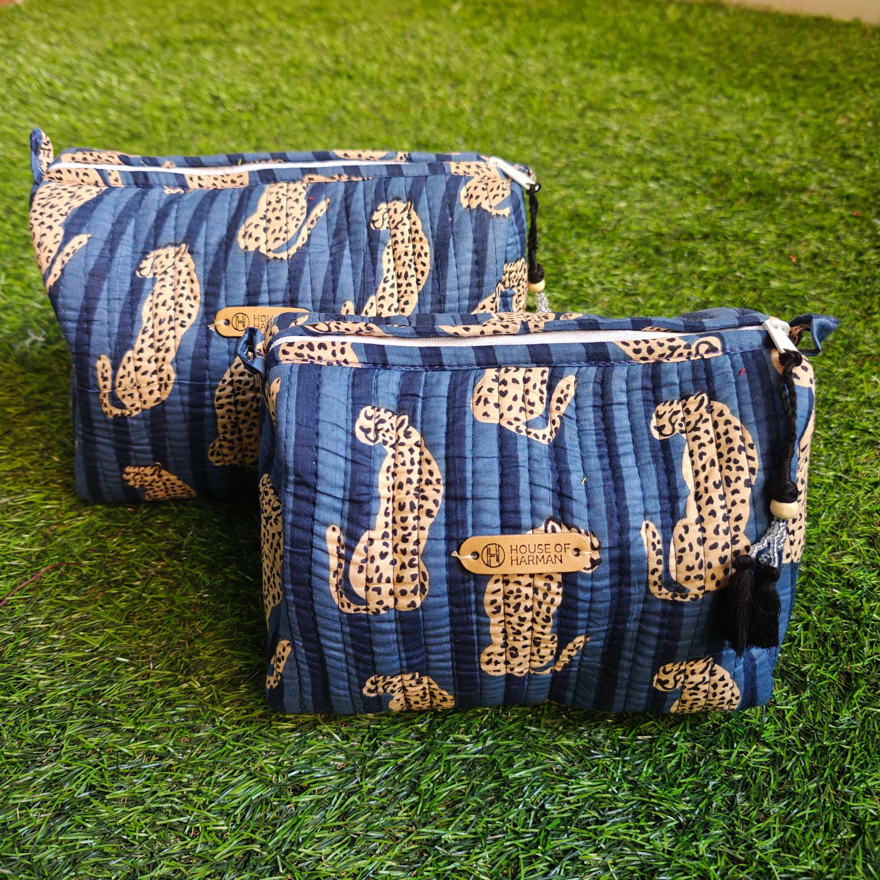 Multipurpose Pouches- Set of Three I Waterproof Lining I Four Mini Pockets Inside - HOUSE OF HARMAN