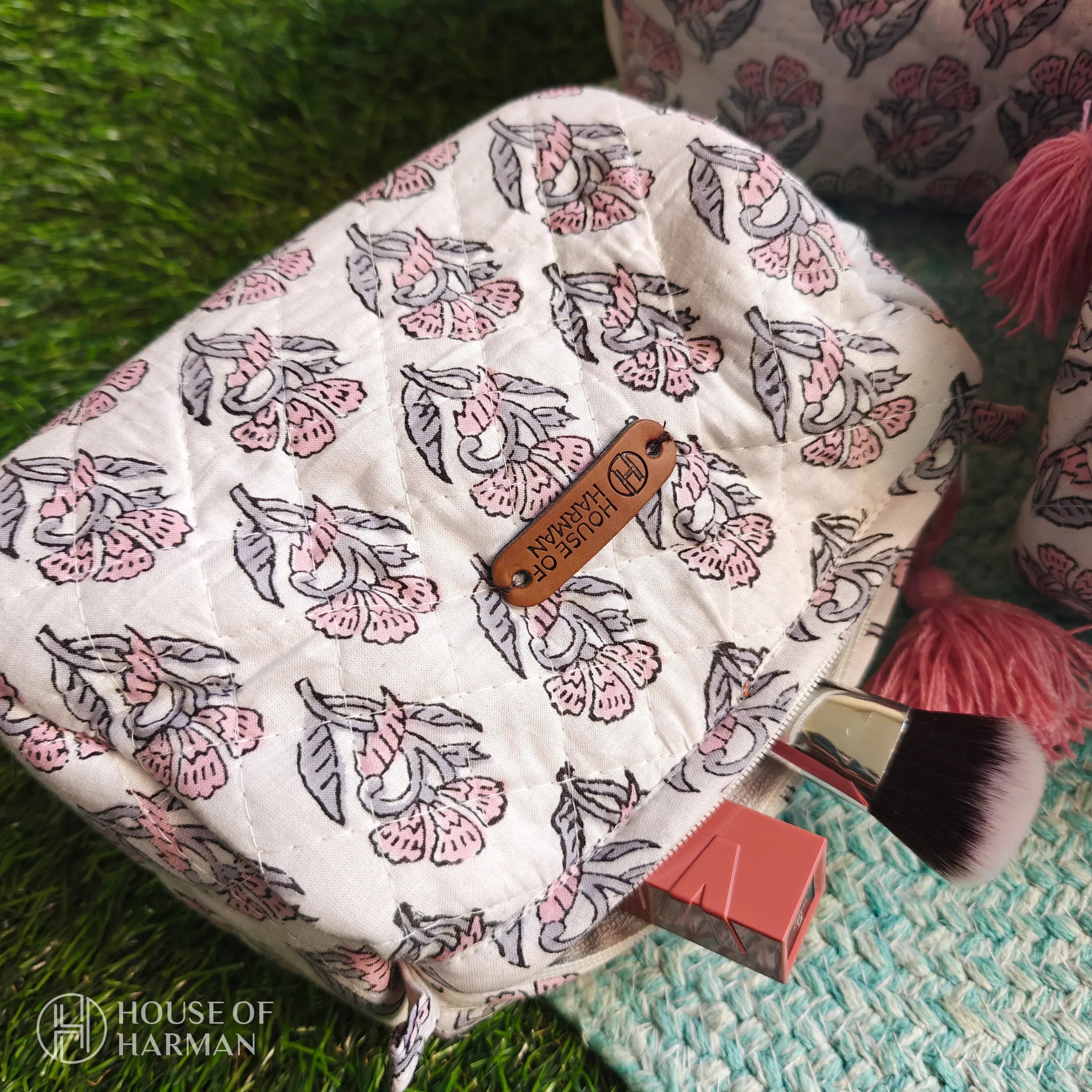 Multipurpose Pouches- Set of Three I Waterproof Lining I Four Mini Pockets Inside - HOUSE OF HARMAN