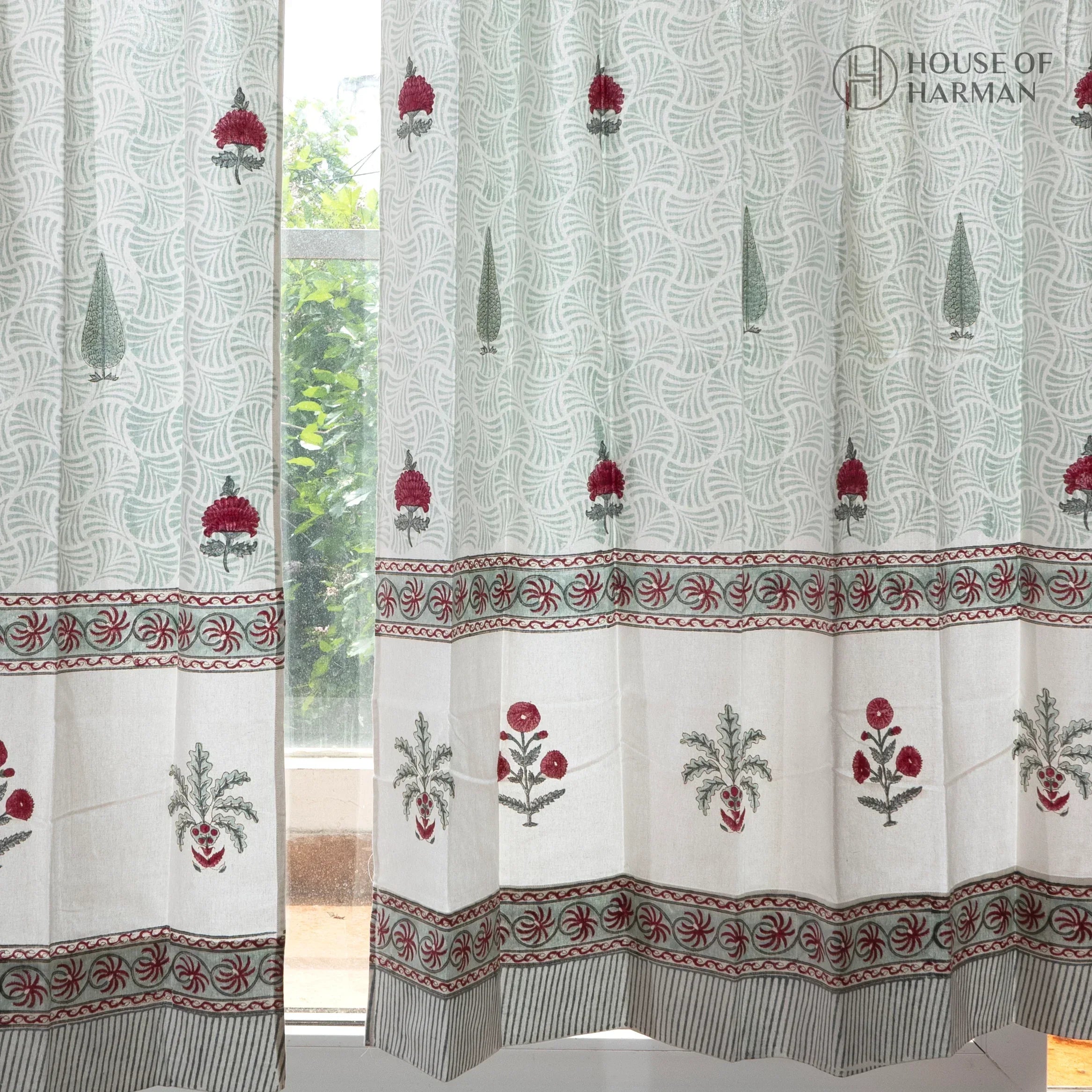Block Print Curtain - HOUSE OF HARMAN