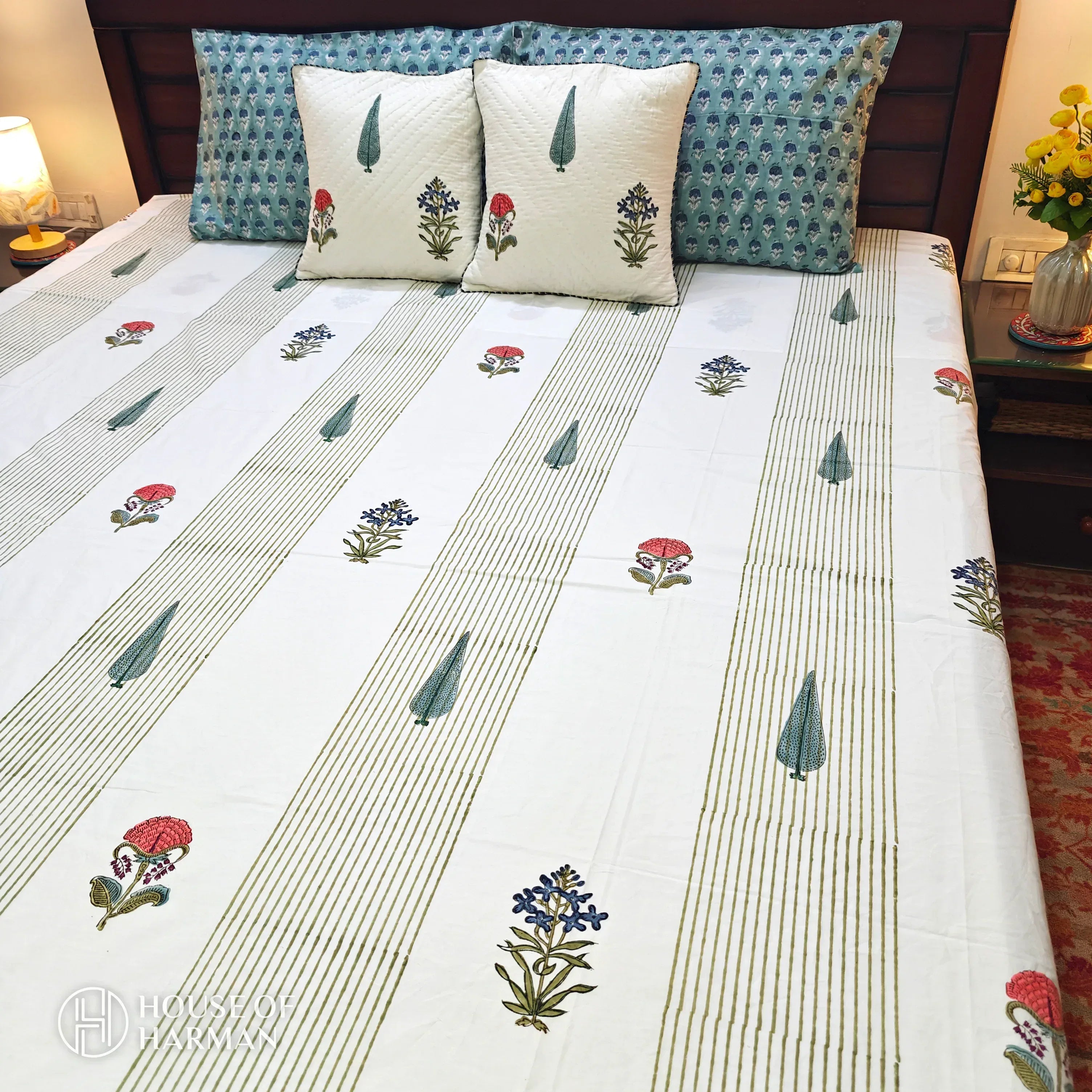 Meadow Breeze Elegance Bedsheet - HOUSE OF HARMAN