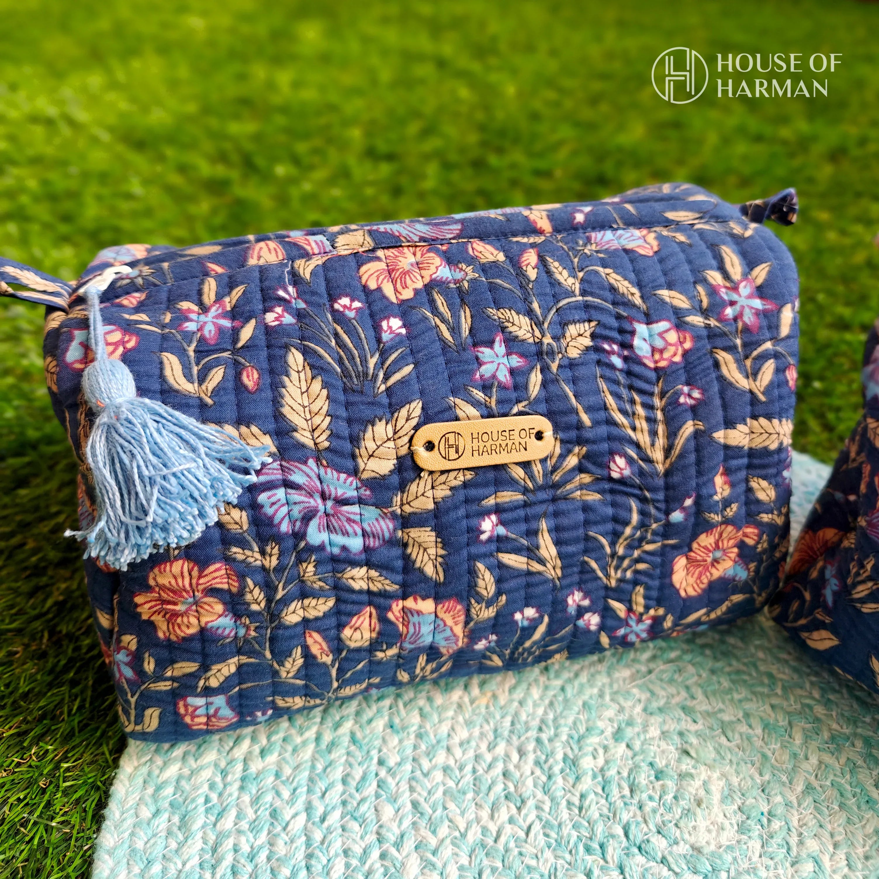 Multipurpose Pouches- Set of Three I Waterproof Lining I Four Mini Pockets Inside - HOUSE OF HARMAN