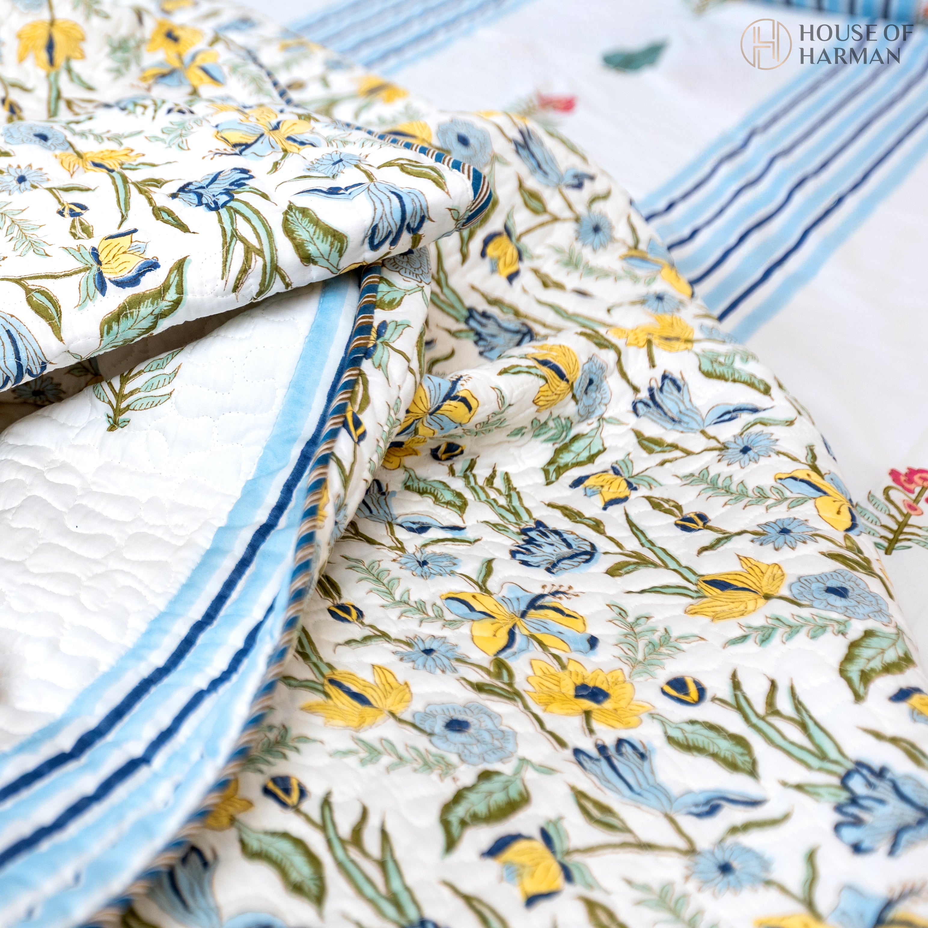 Meadow Bloom Stripes Bedcover