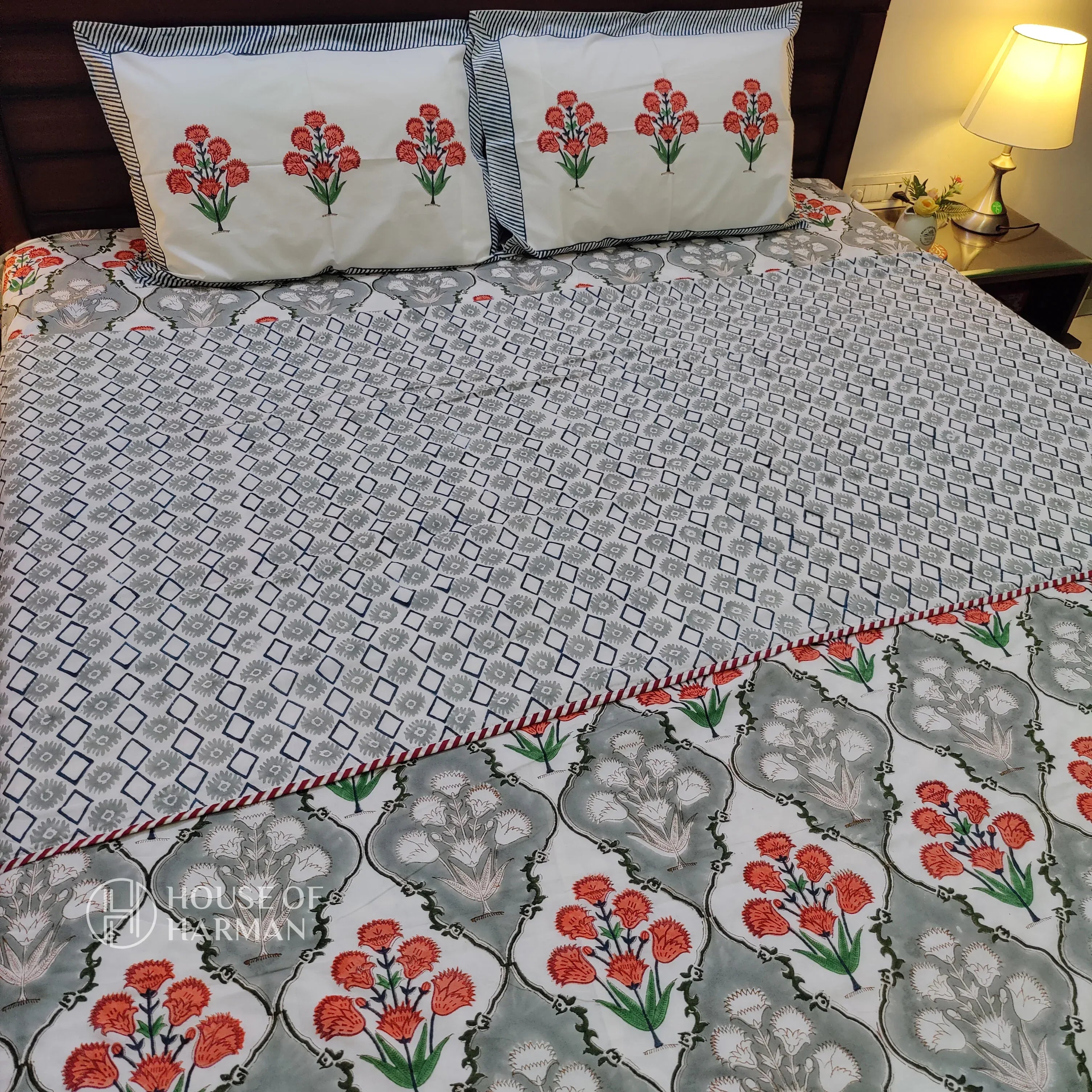 Valley of Flowers Bedsheet and Dohar - HOUSE OF HARMAN