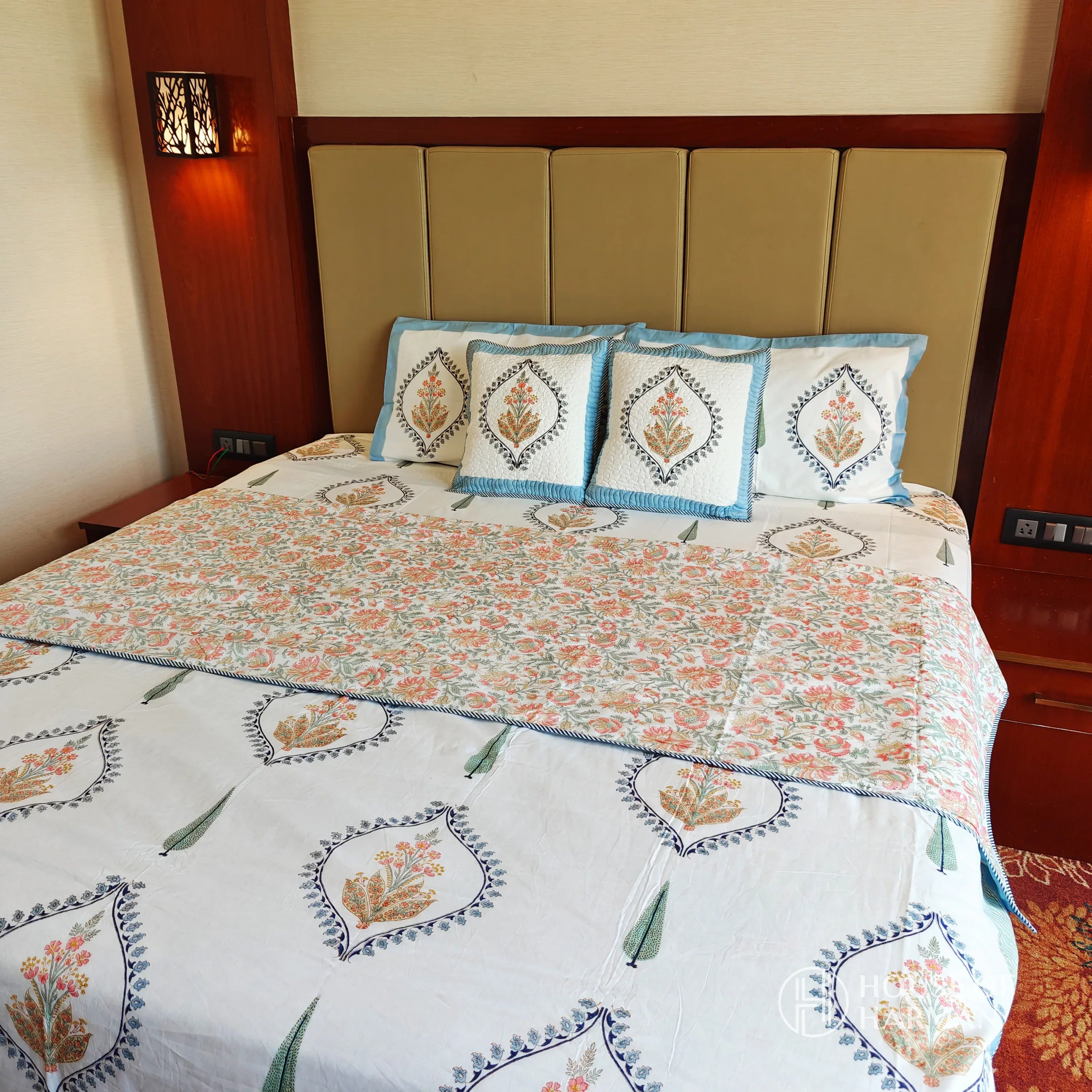 Sylvan Pine Symphony Bedsheet and Dohar - HOUSE OF HARMAN