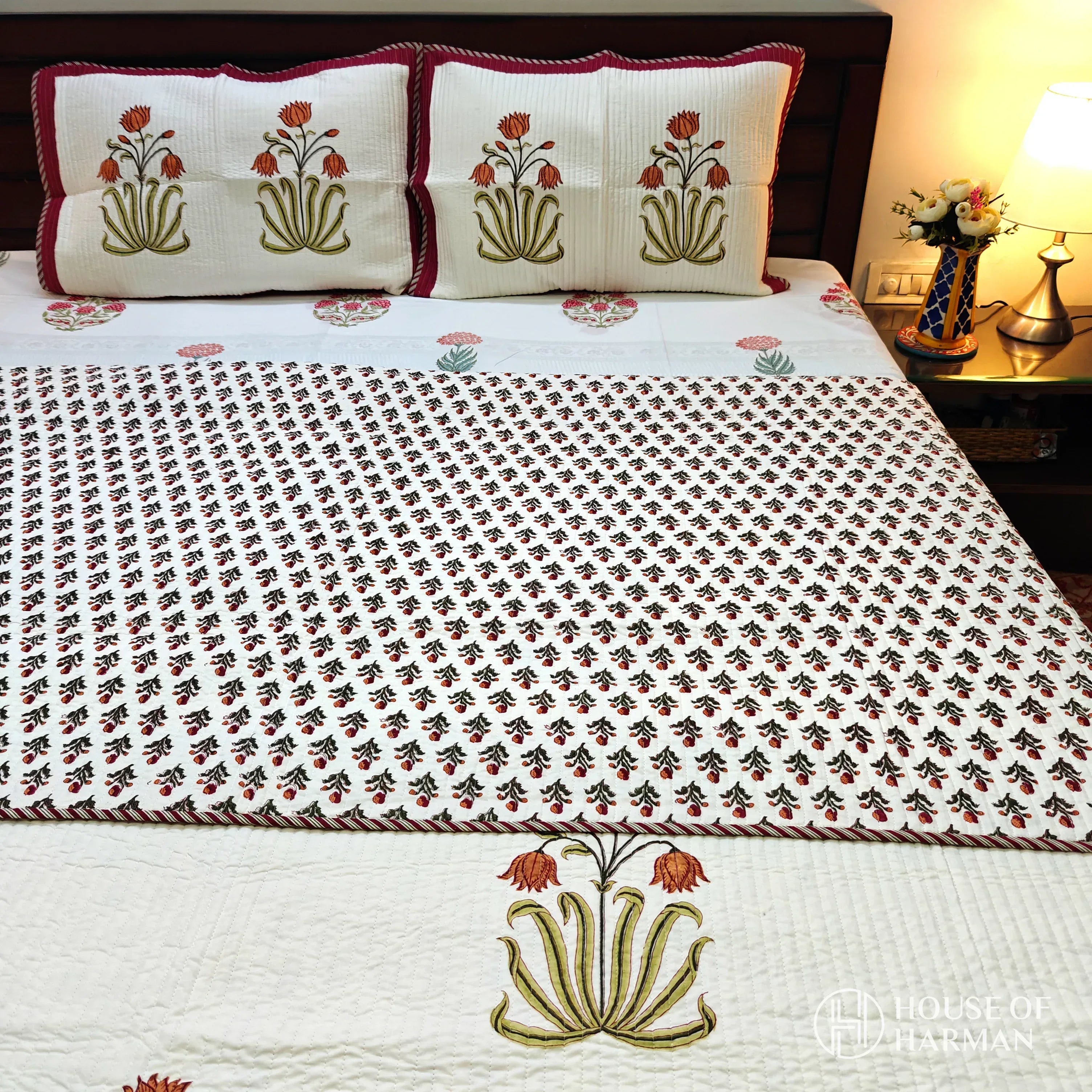 Regal Lotus Haven Bedcover - HOUSE OF HARMAN