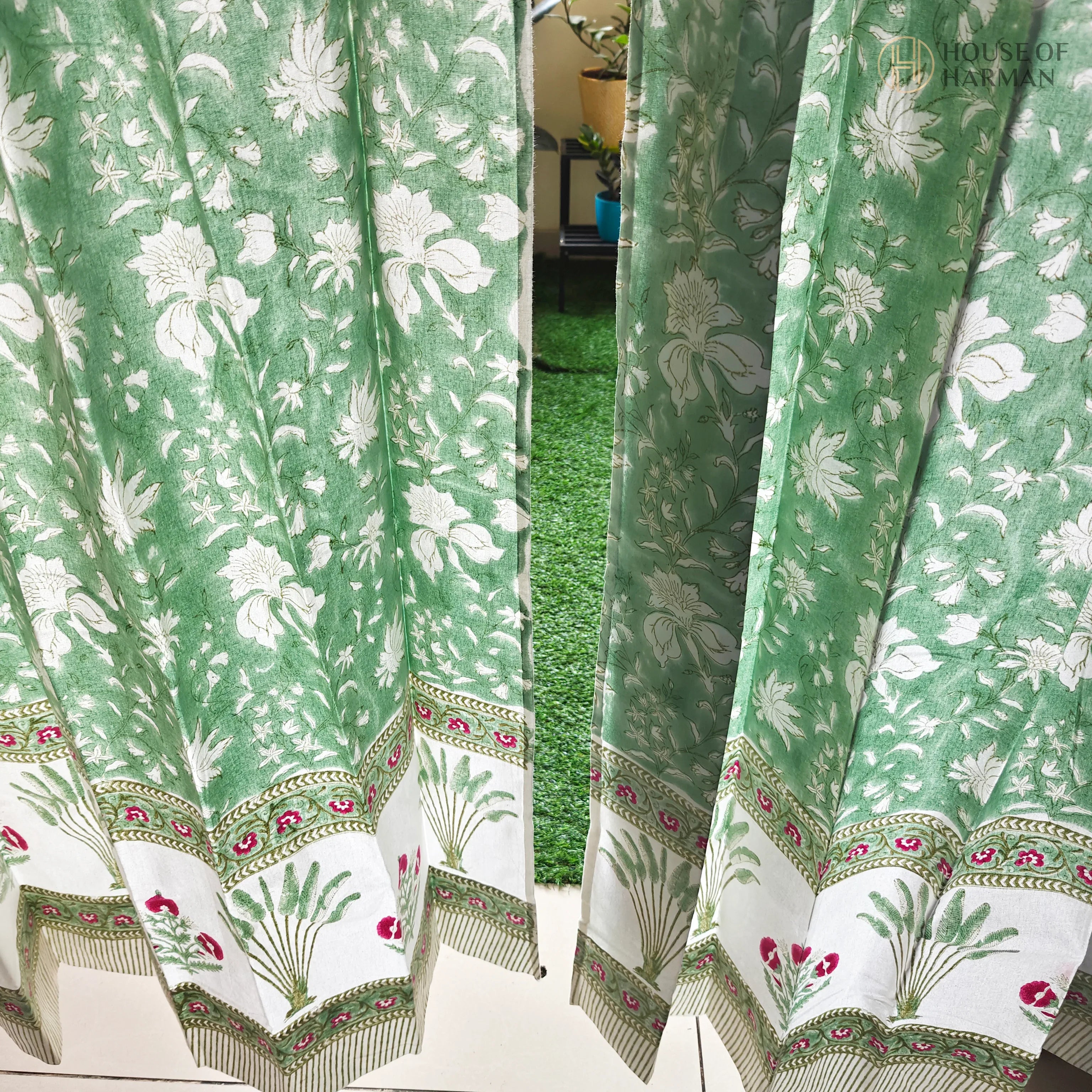 Block Print Curtain - HOUSE OF HARMAN