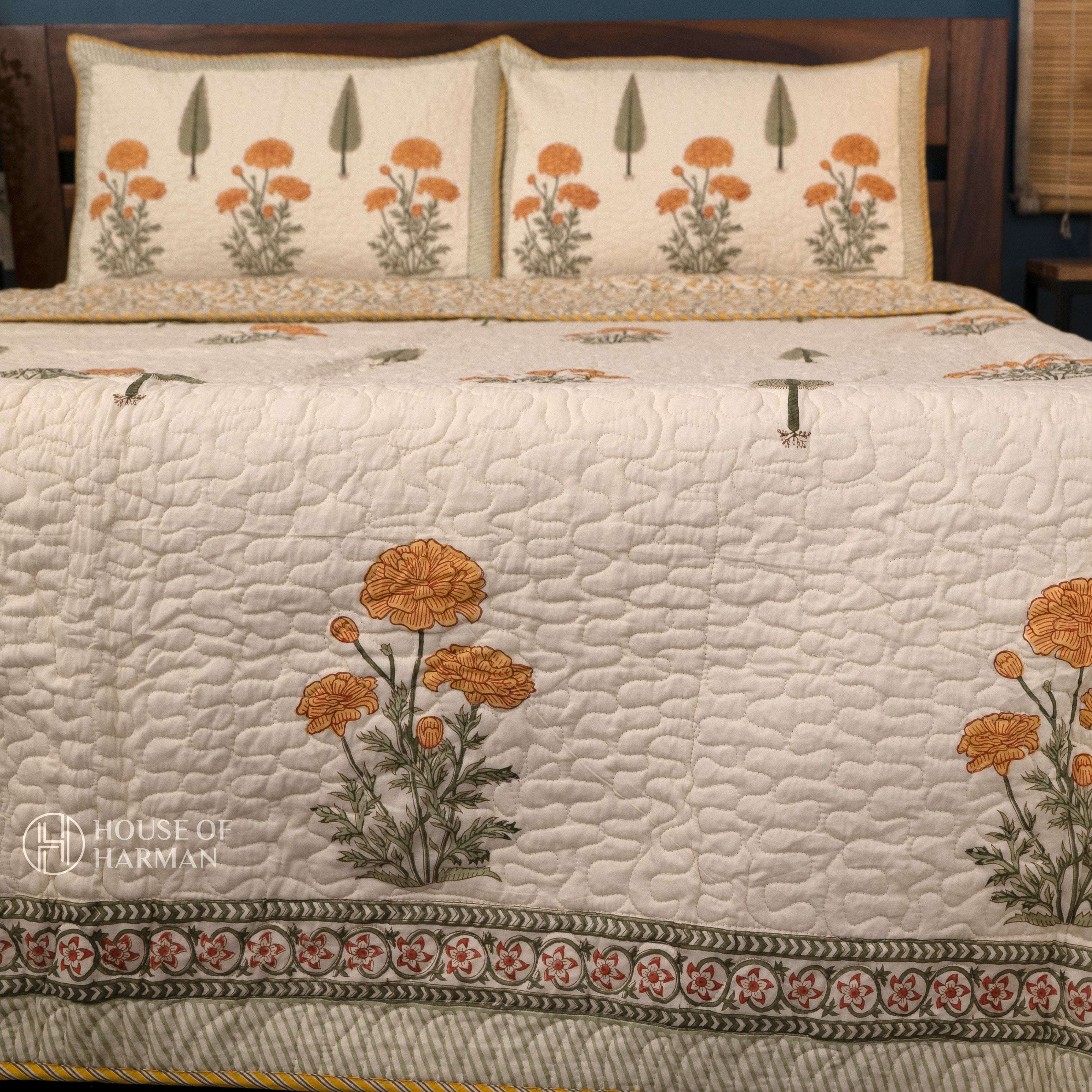 Sunlit Marigold Bliss Bedcover
