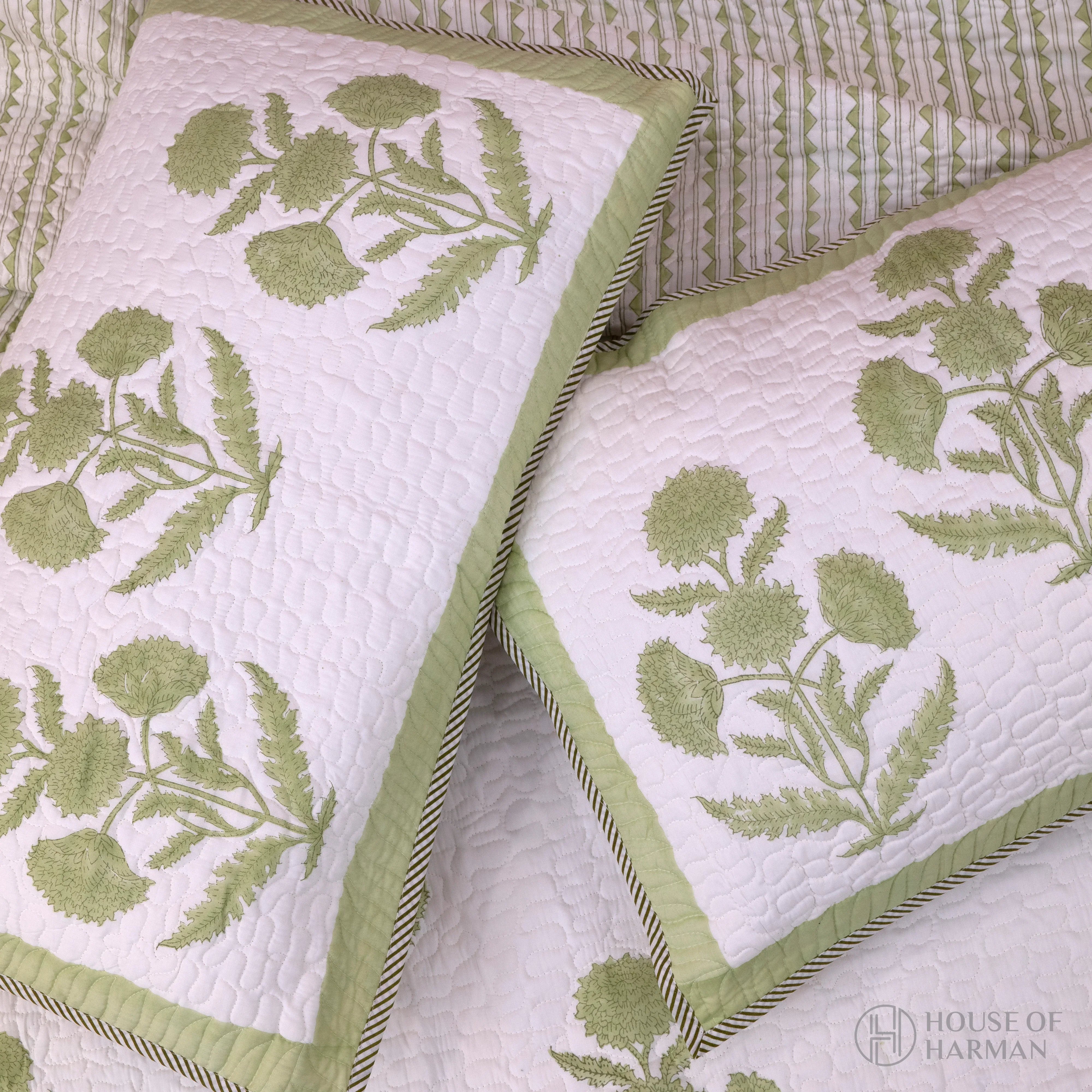 Emerald Wildpoppy Dreams Bedcover - HOUSE OF HARMAN