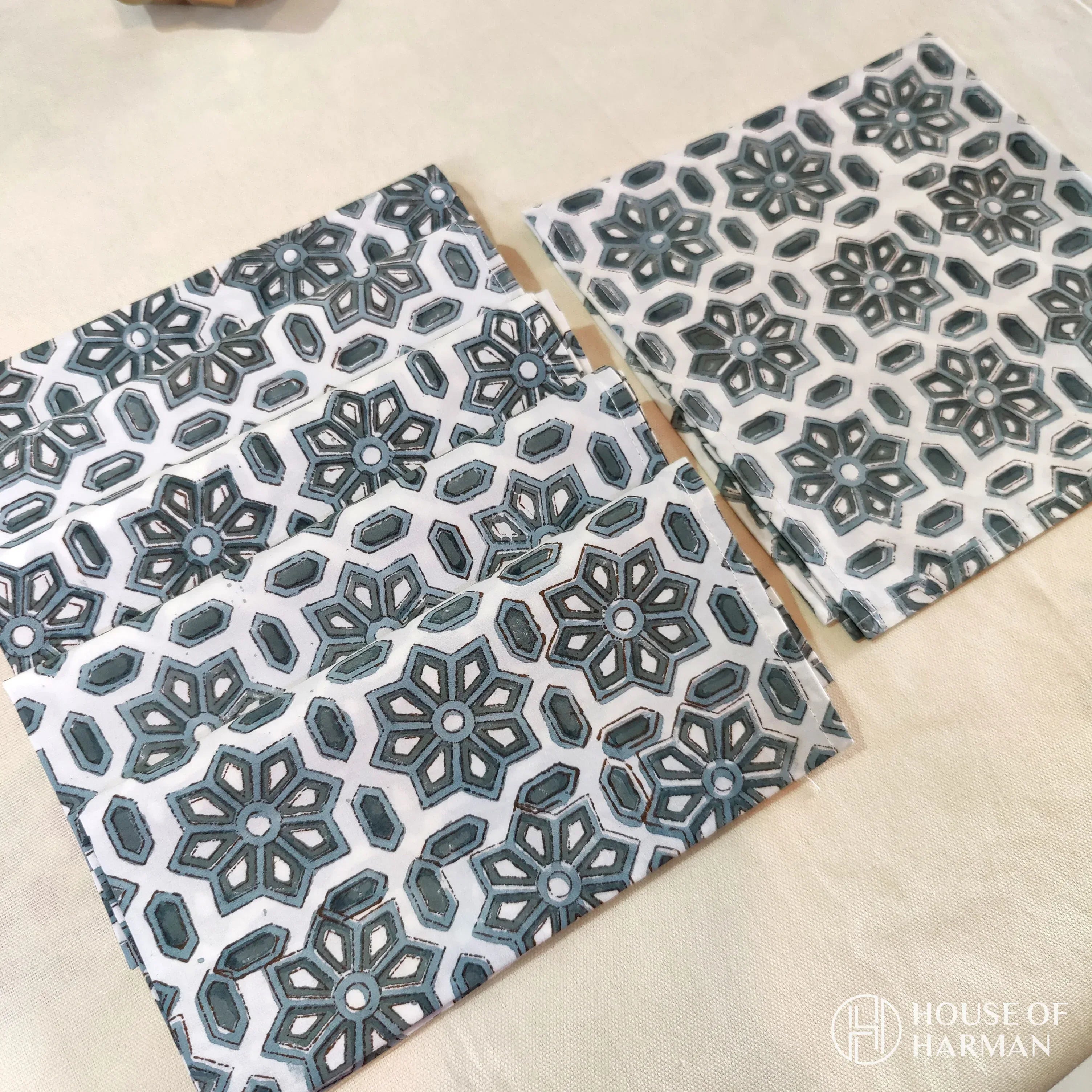 Cobalt Maze Placemats - HOUSE OF HARMAN