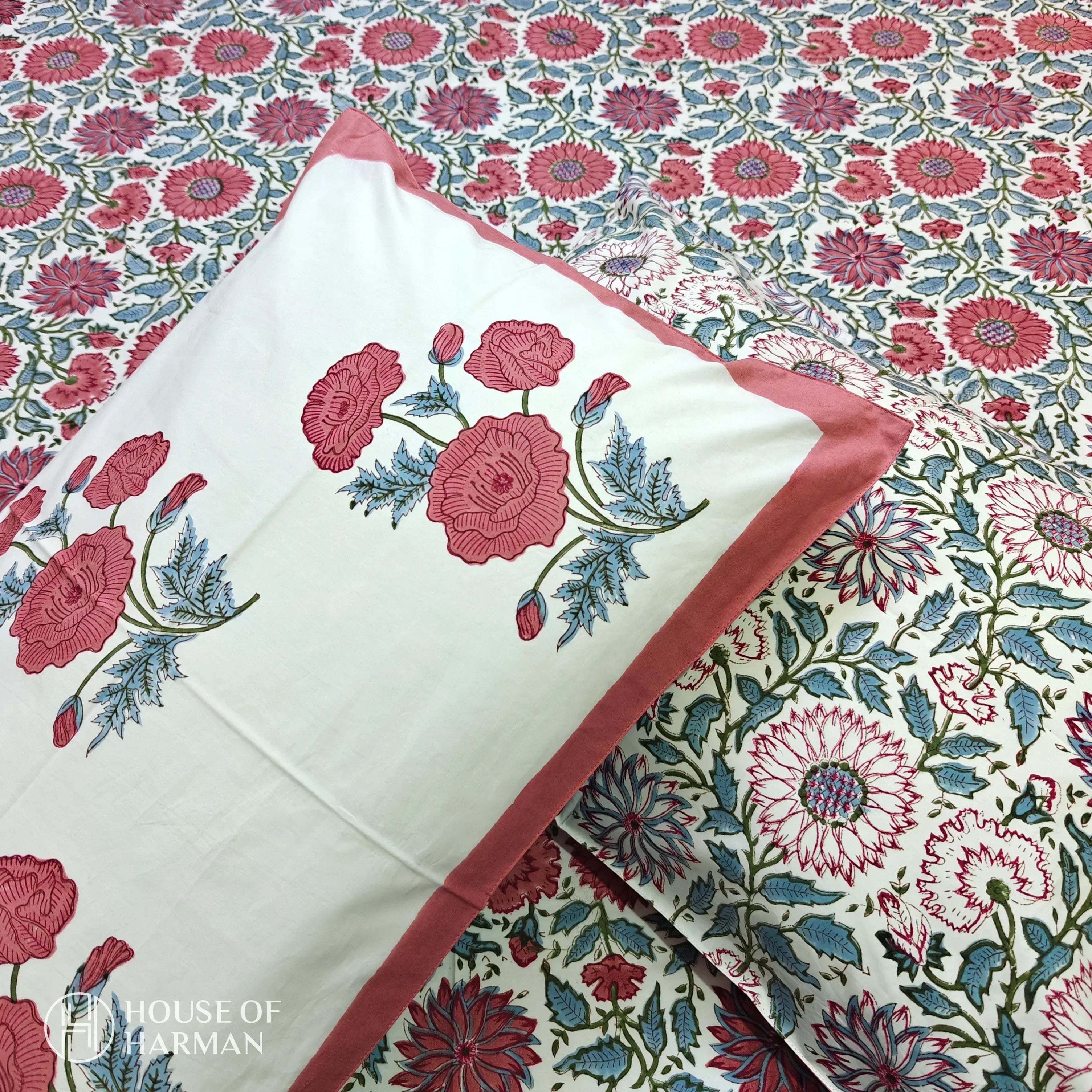 Vintage Rosewood Delight Bedsheet - HOUSE OF HARMAN