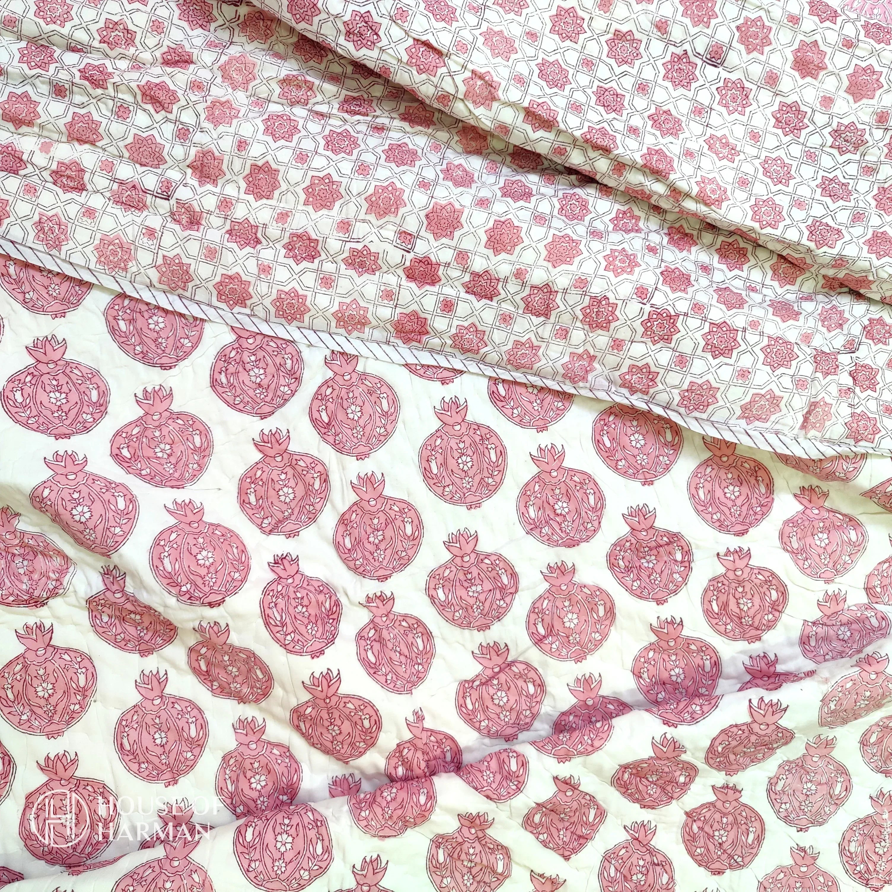 Pomegranate Party Bedsheet and Quilt - HOUSE OF HARMAN