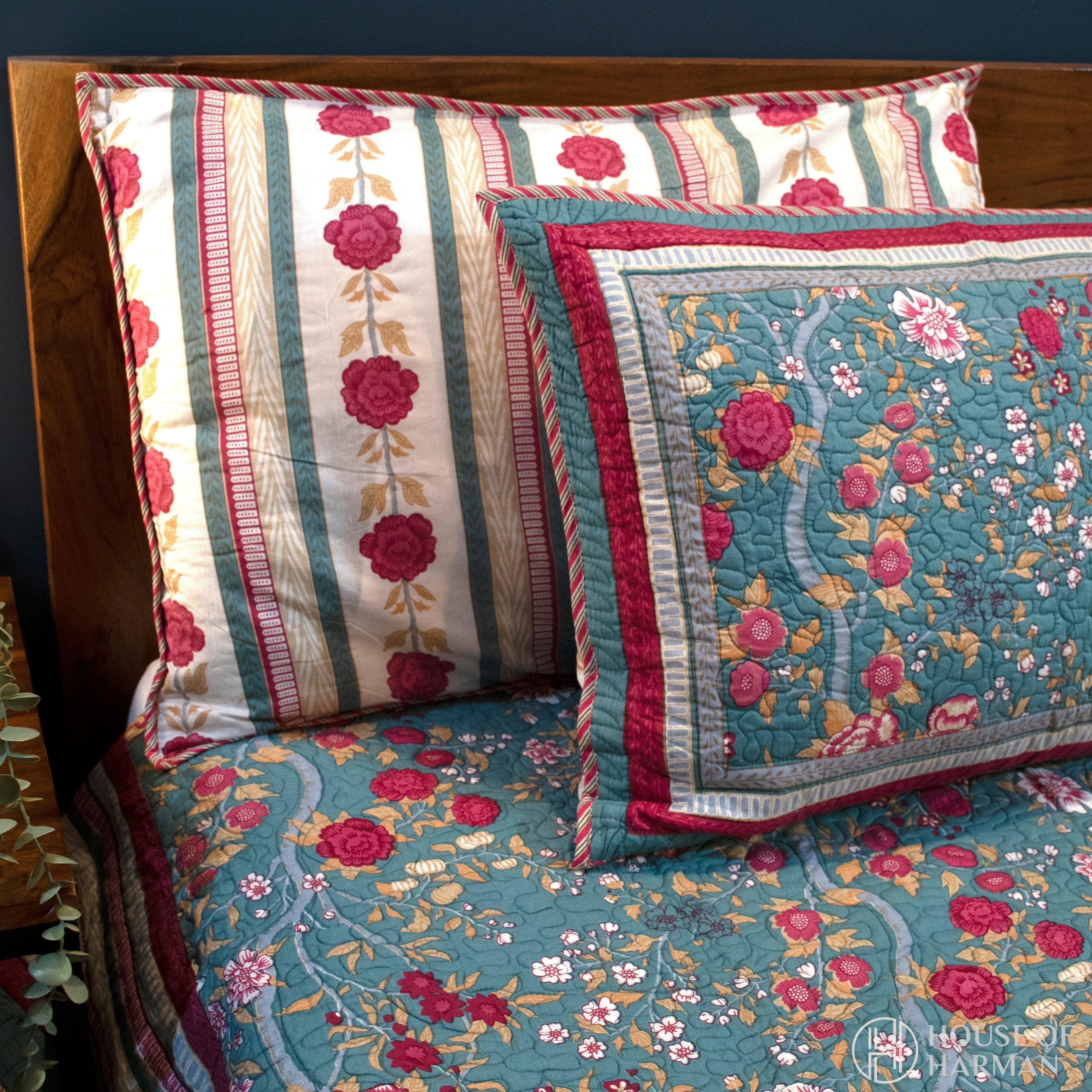 Persian Bloom Bedcover - Set of 3 - HOUSE OF HARMAN