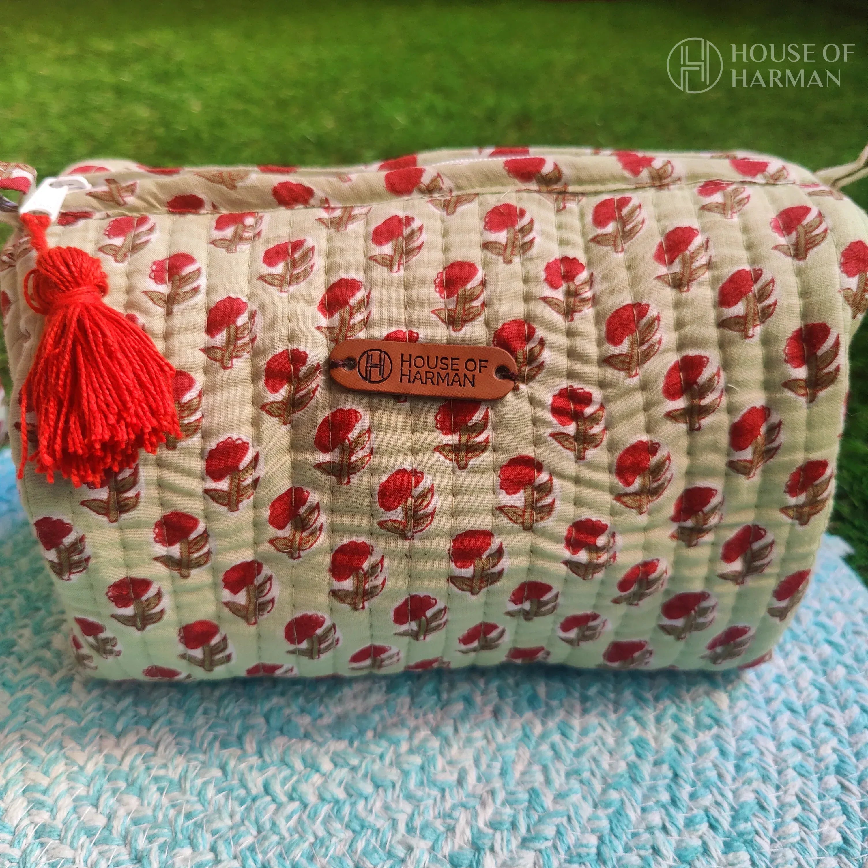 Multipurpose Pouches- Set of Three I Waterproof Lining I Four Mini Pockets Inside - HOUSE OF HARMAN