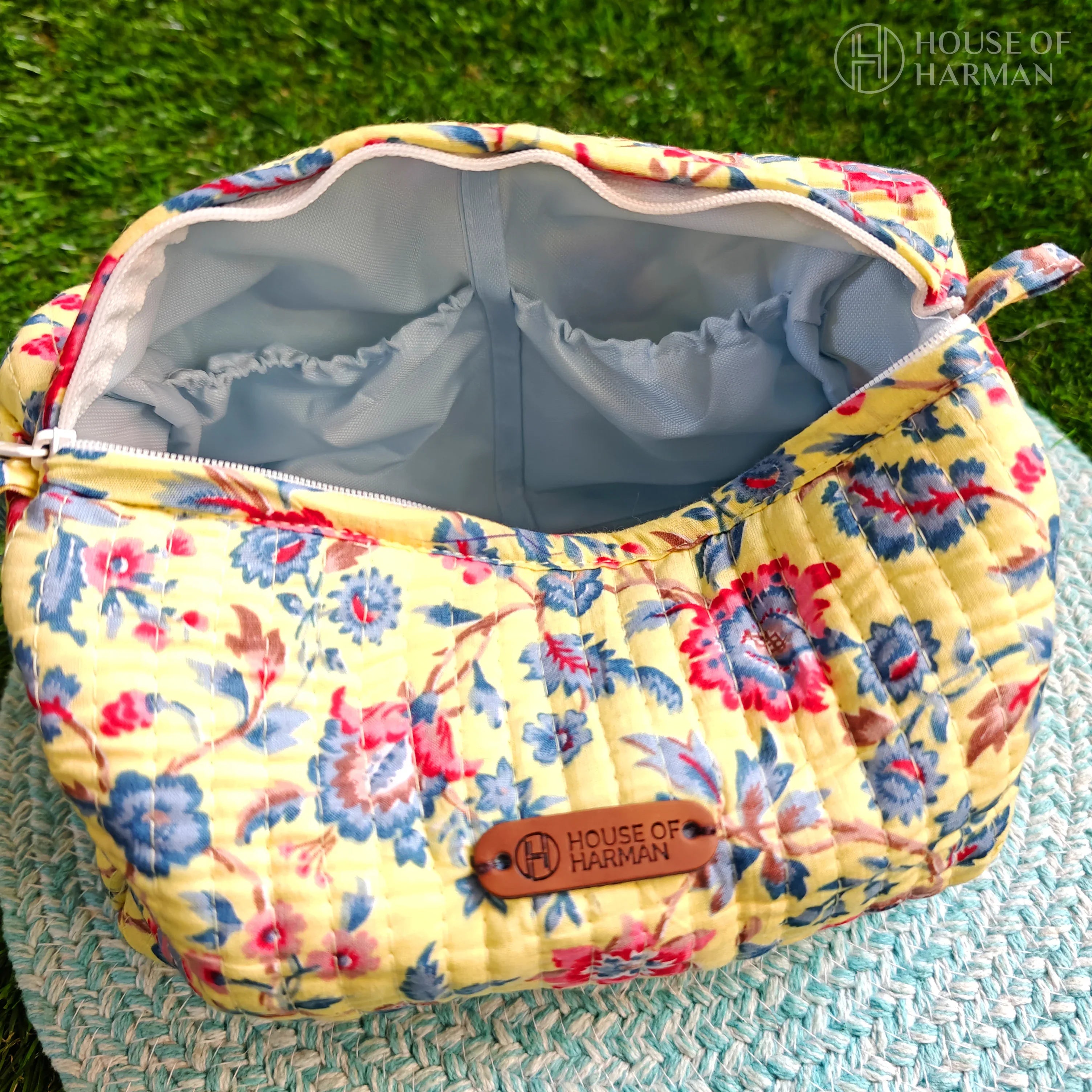 Multipurpose Pouches- Set of Three I Waterproof Lining I Four Mini Pockets Inside - HOUSE OF HARMAN