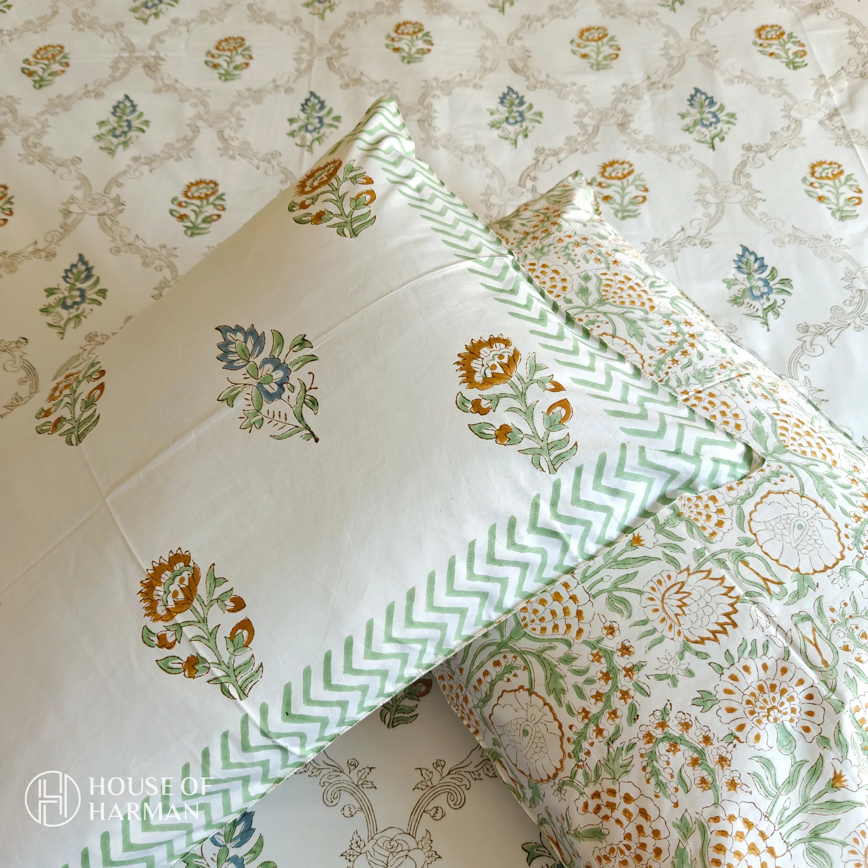 Ethereal Blooms Harmony Bedsheet - HOUSE OF HARMAN