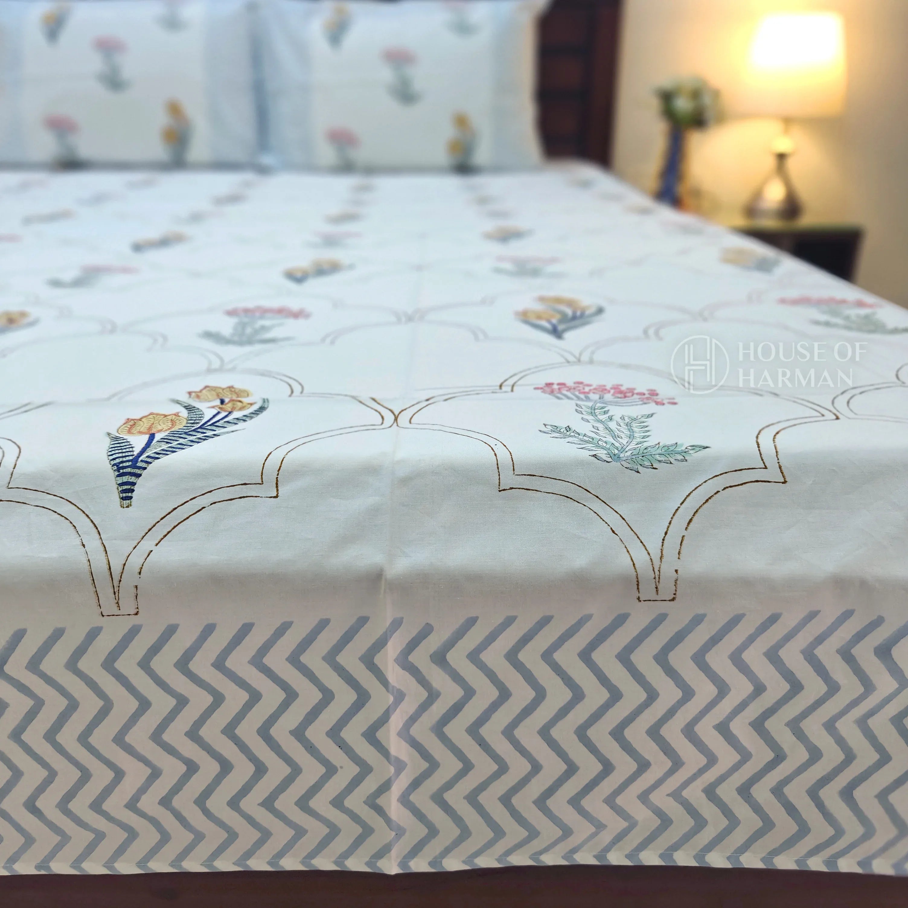 Jharokha Charbagh Bedsheet - HOUSE OF HARMAN