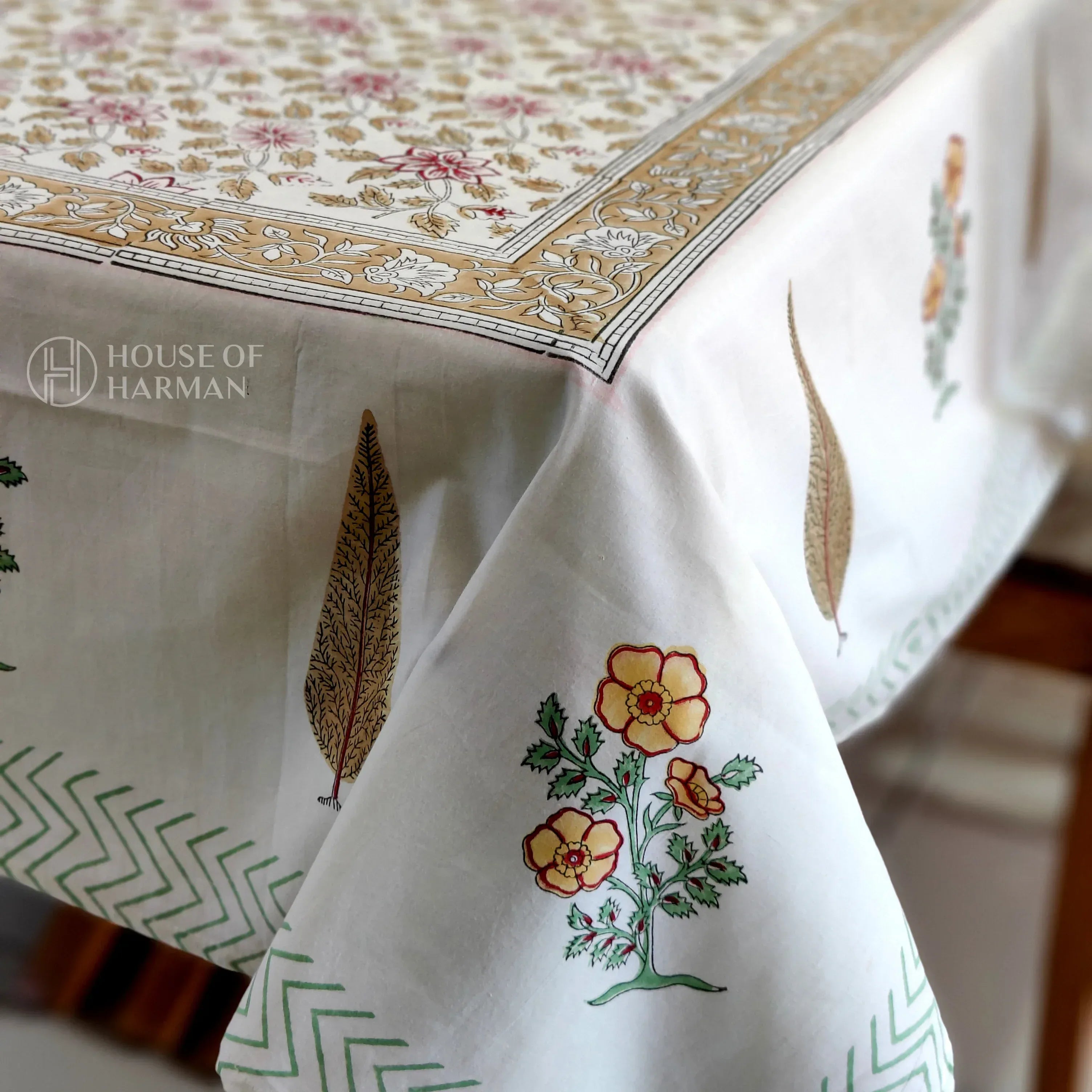 Garden Whispers Table Cover (With Cotton Napkins) - HOUSE OF HARMAN