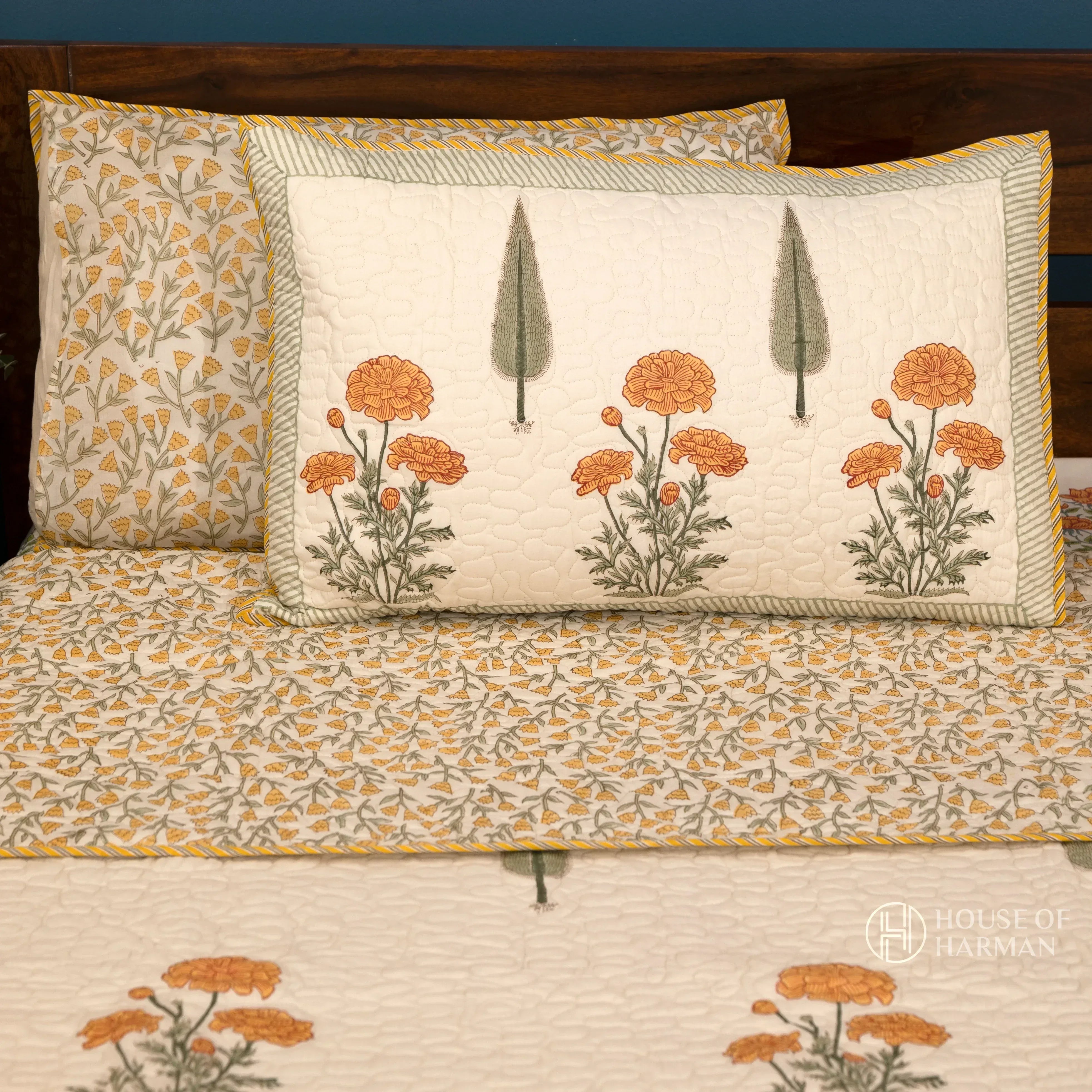 Sunlit Marigold Bliss Bedcover - HOUSE OF HARMAN