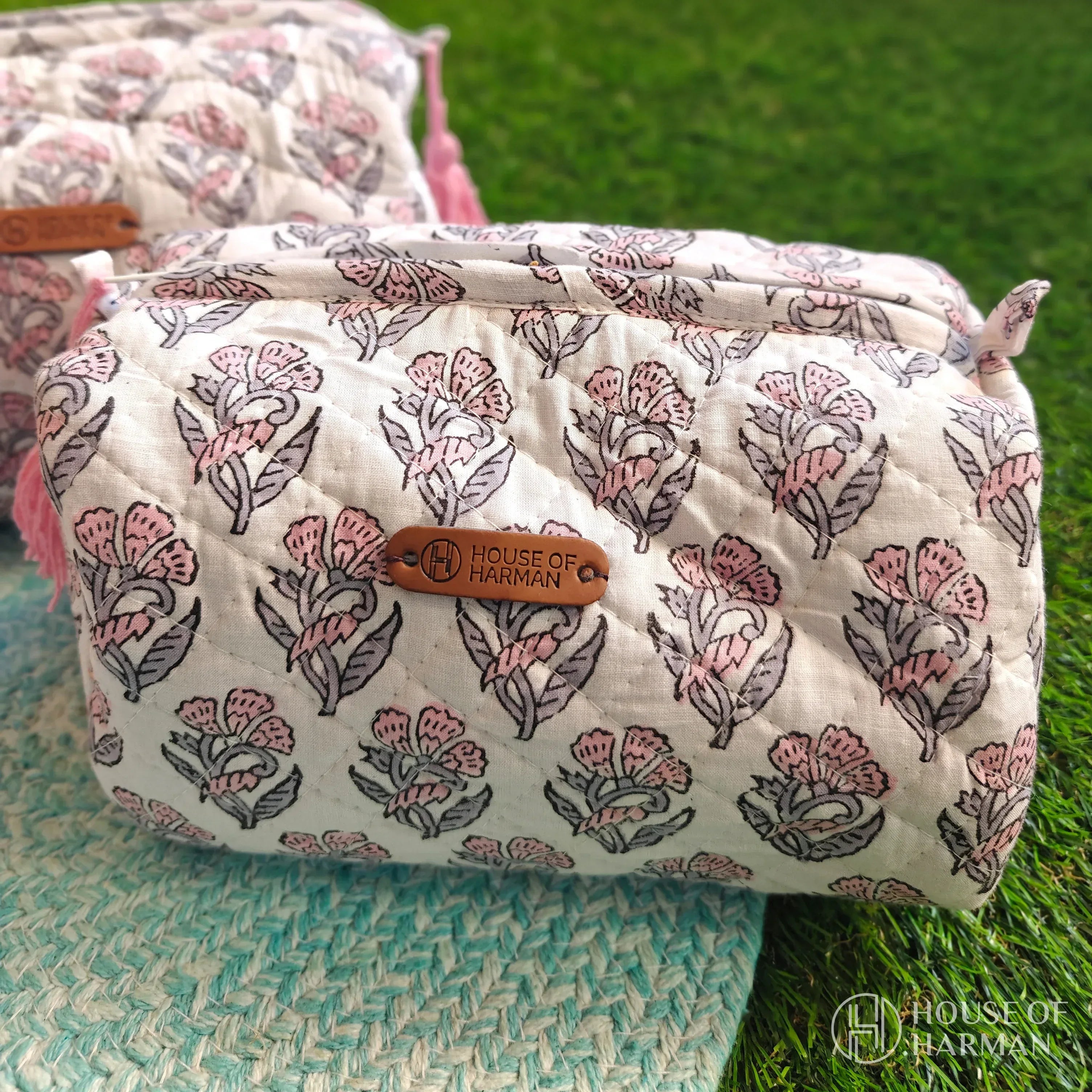 Multipurpose Pouches- Set of Three I Waterproof Lining I Four Mini Pockets Inside - HOUSE OF HARMAN