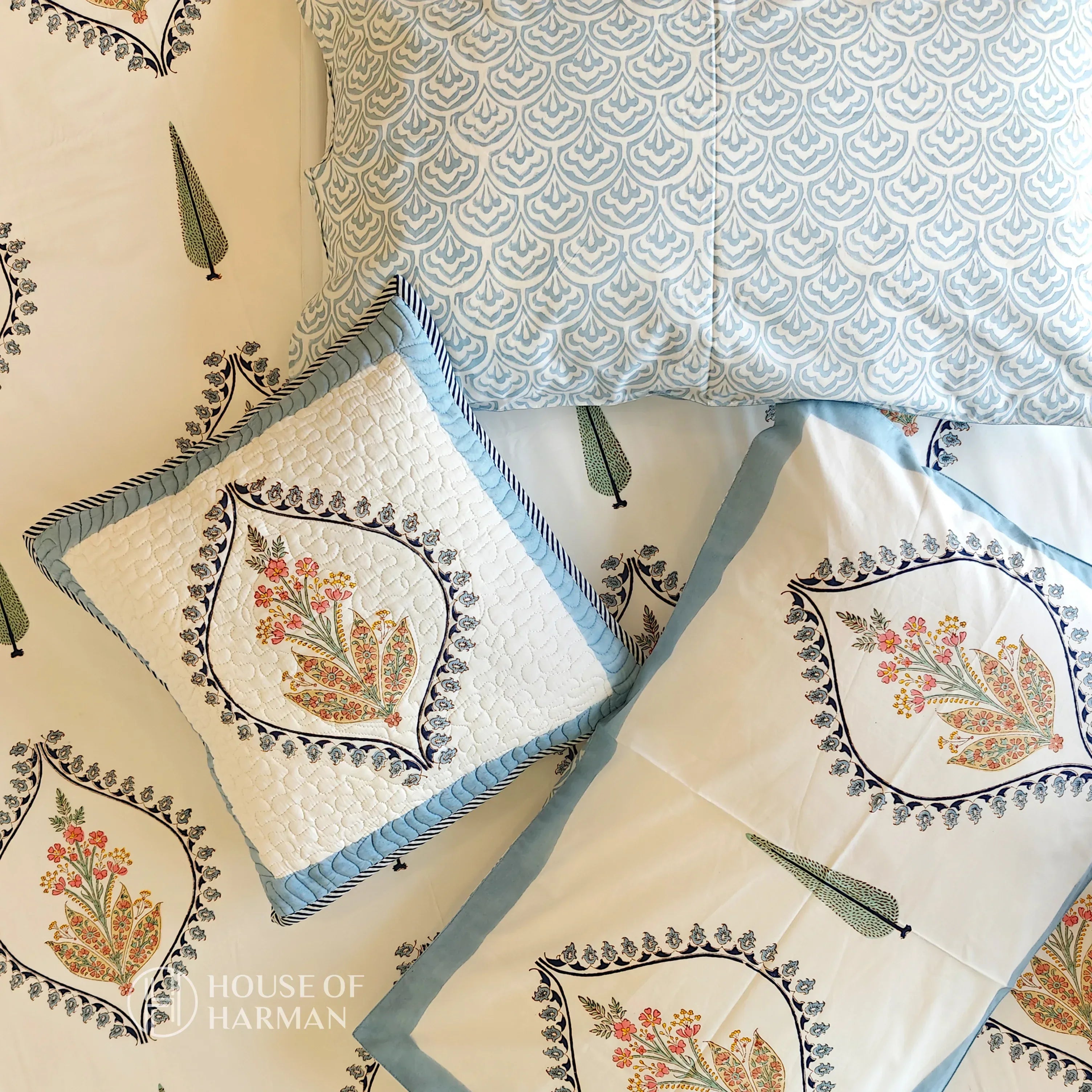 Sylvan Pine Symphony Bedsheet - HOUSE OF HARMAN