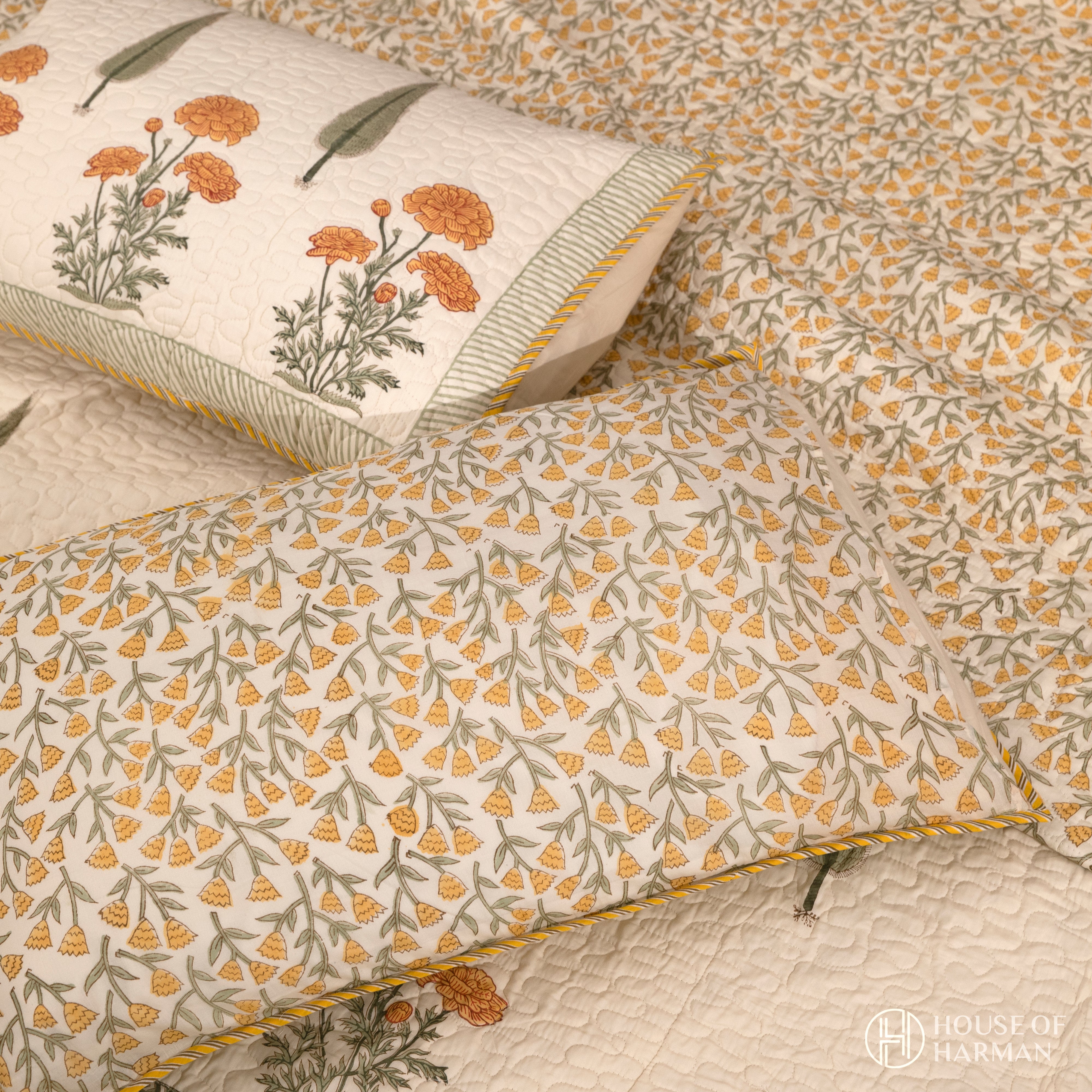 Sunlit Marigold Bliss Bedcover
