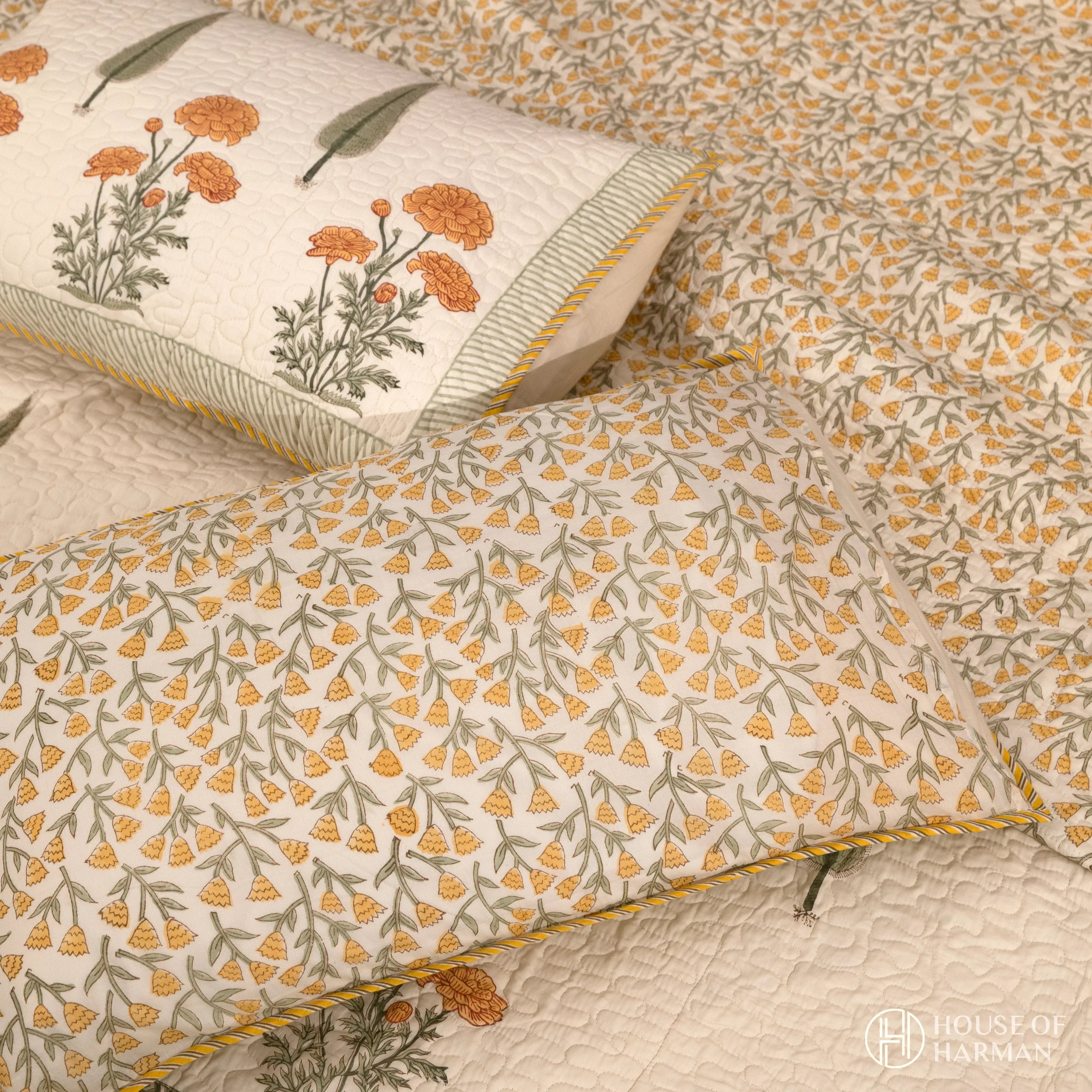 Sunlit Marigold Bliss Bedcover - HOUSE OF HARMAN