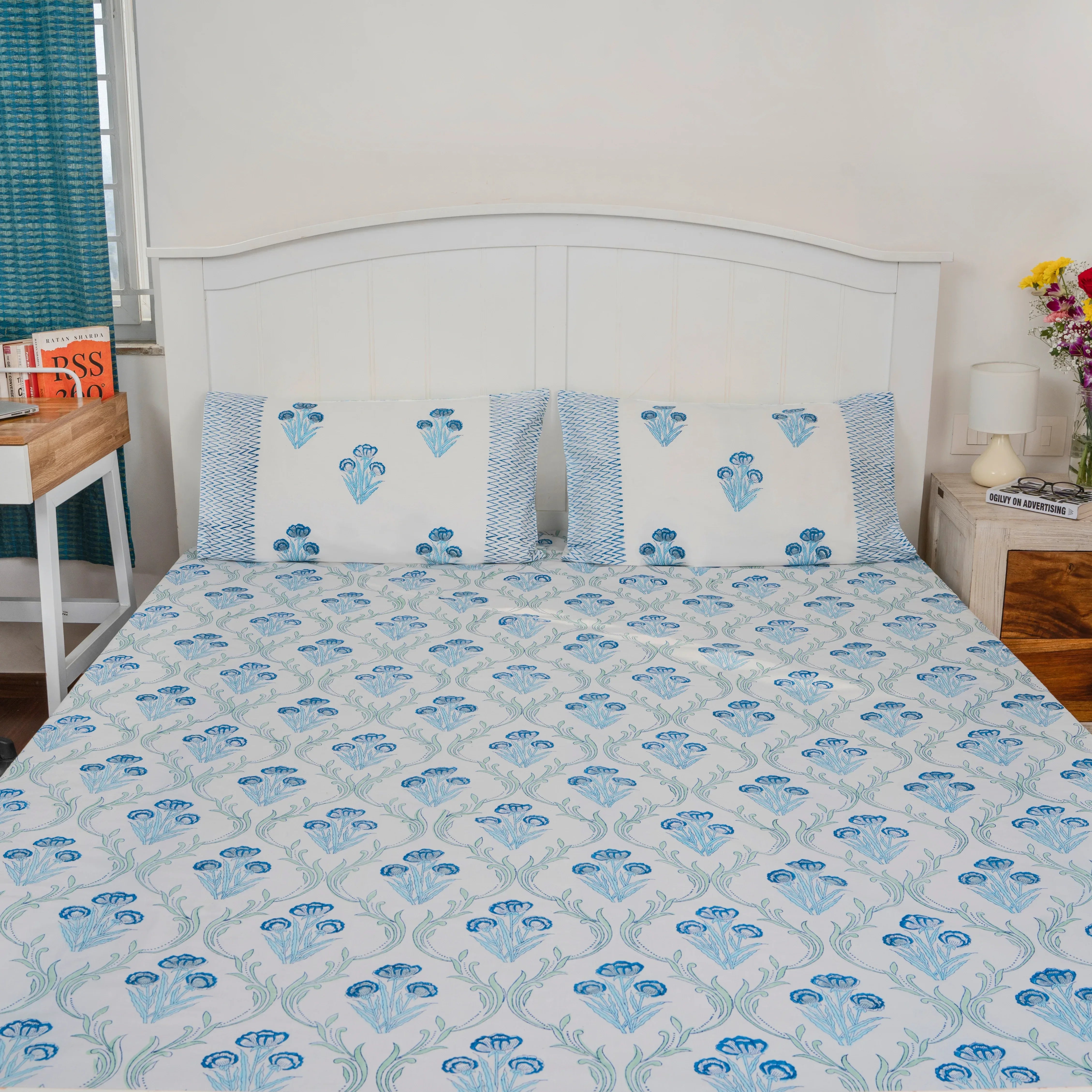 Azure Dreams Bedsheet - HOUSE OF HARMAN
