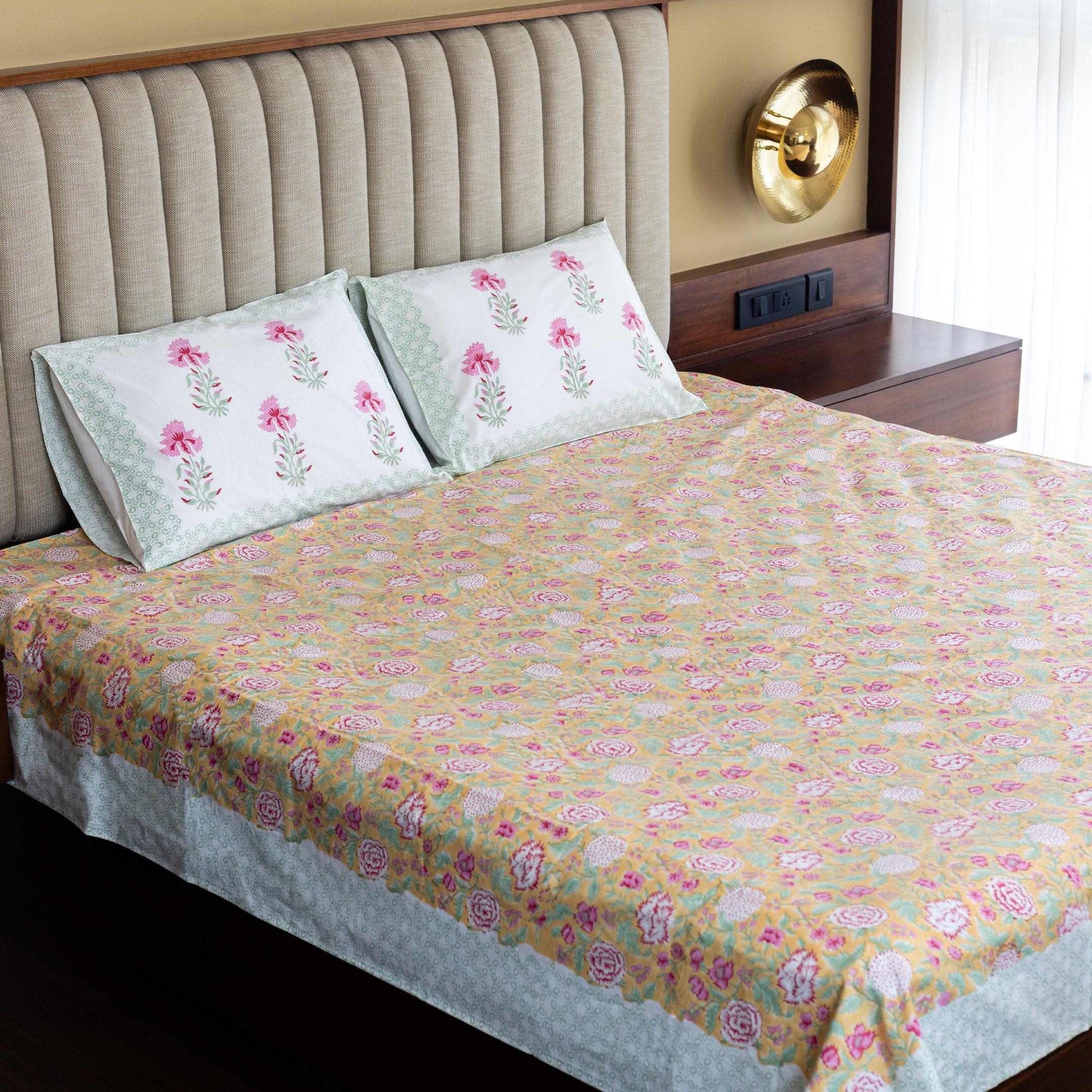 Amber Bloom Haven Bedsheet - HOUSE OF HARMAN