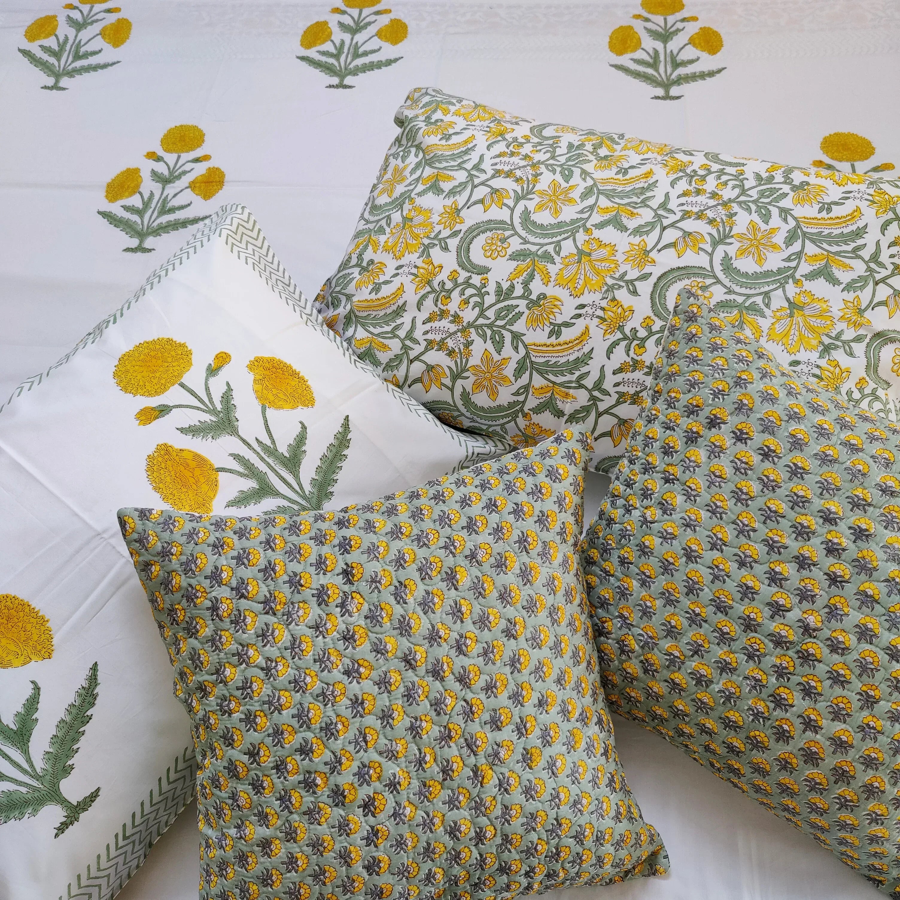 Yellow Wildpoppy Fields Bedsheet - HOUSE OF HARMAN