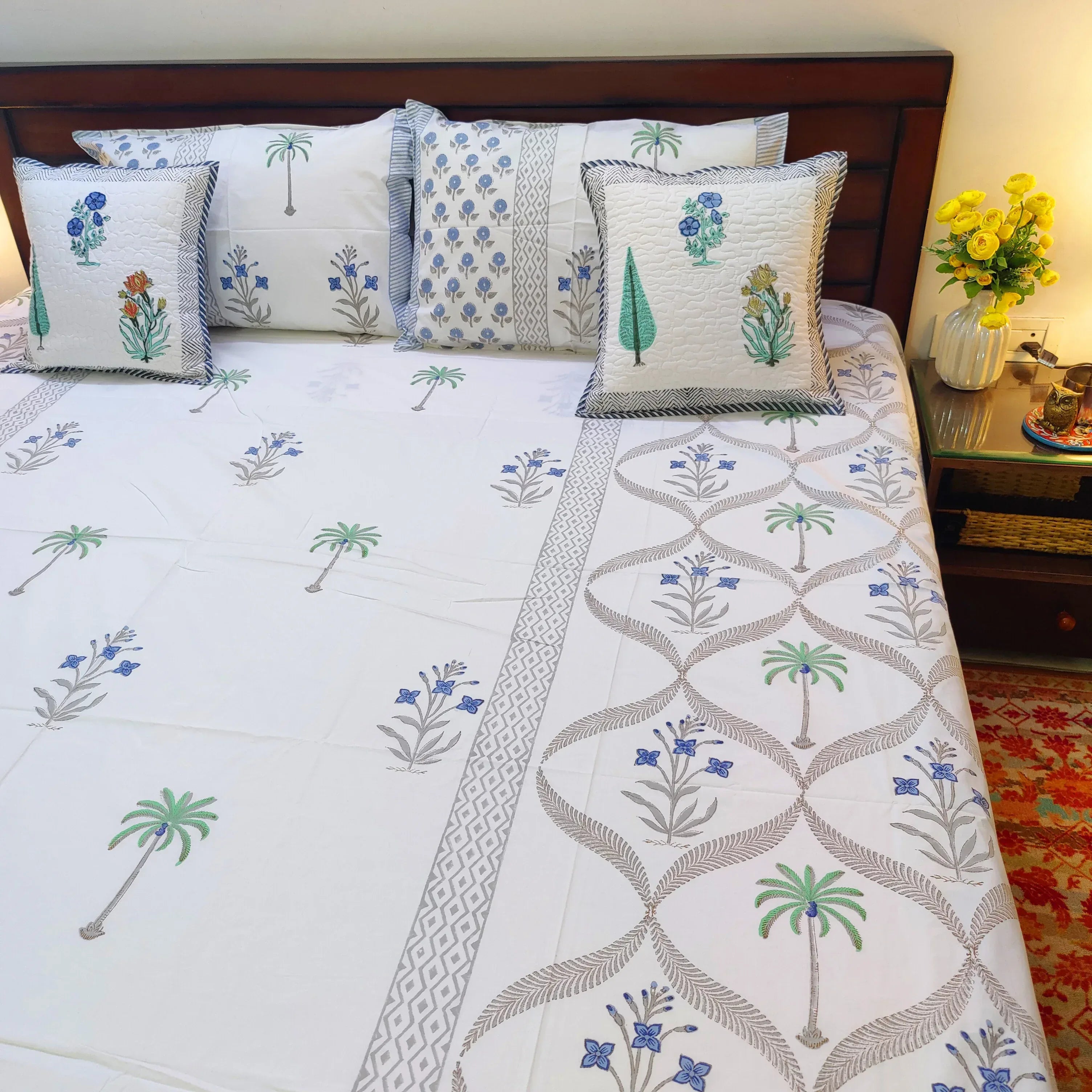 Coastal Flora Fusion Bedsheet and Quilt - HOUSE OF HARMAN