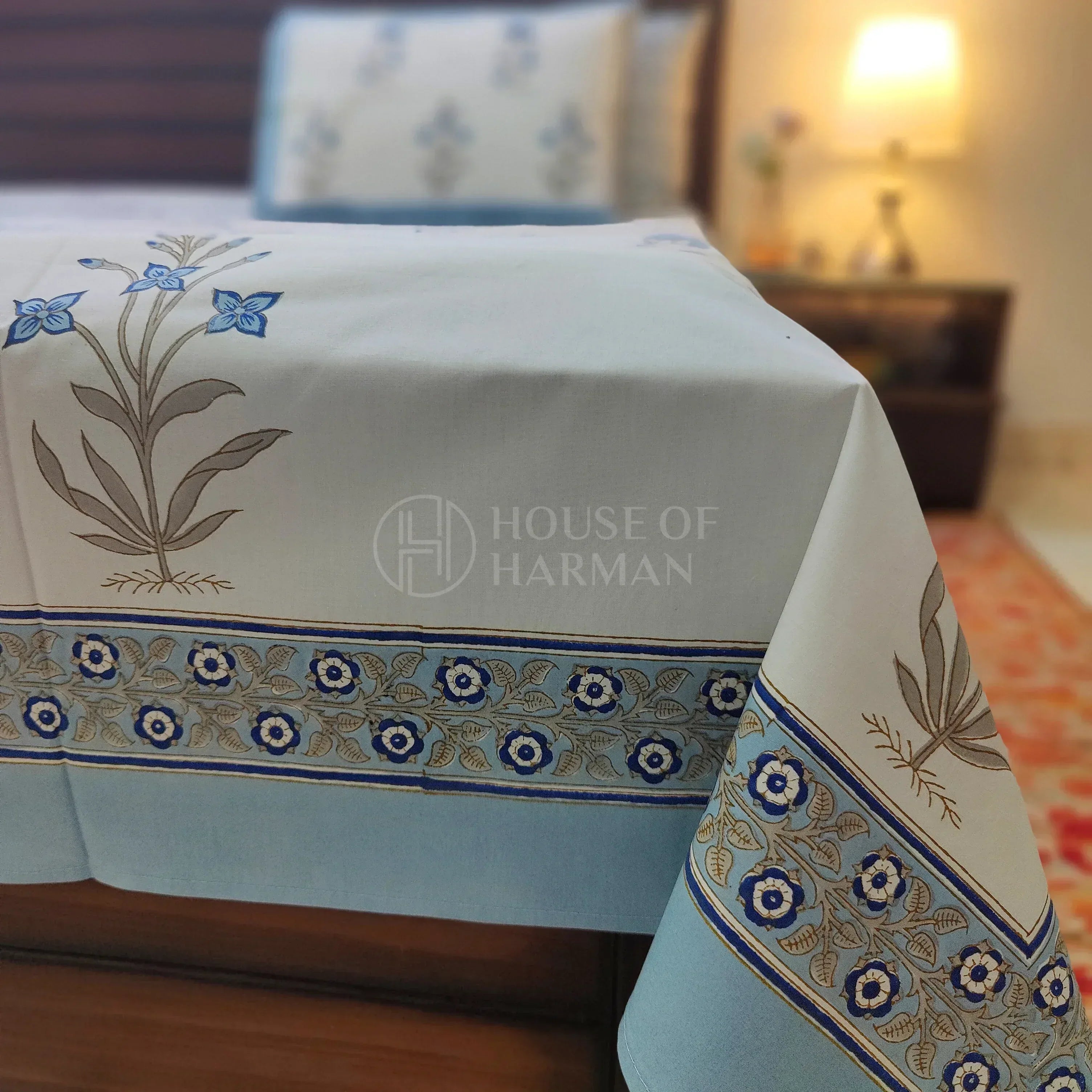 Periwinkle Bloom Haven Bedsheet - HOUSE OF HARMAN