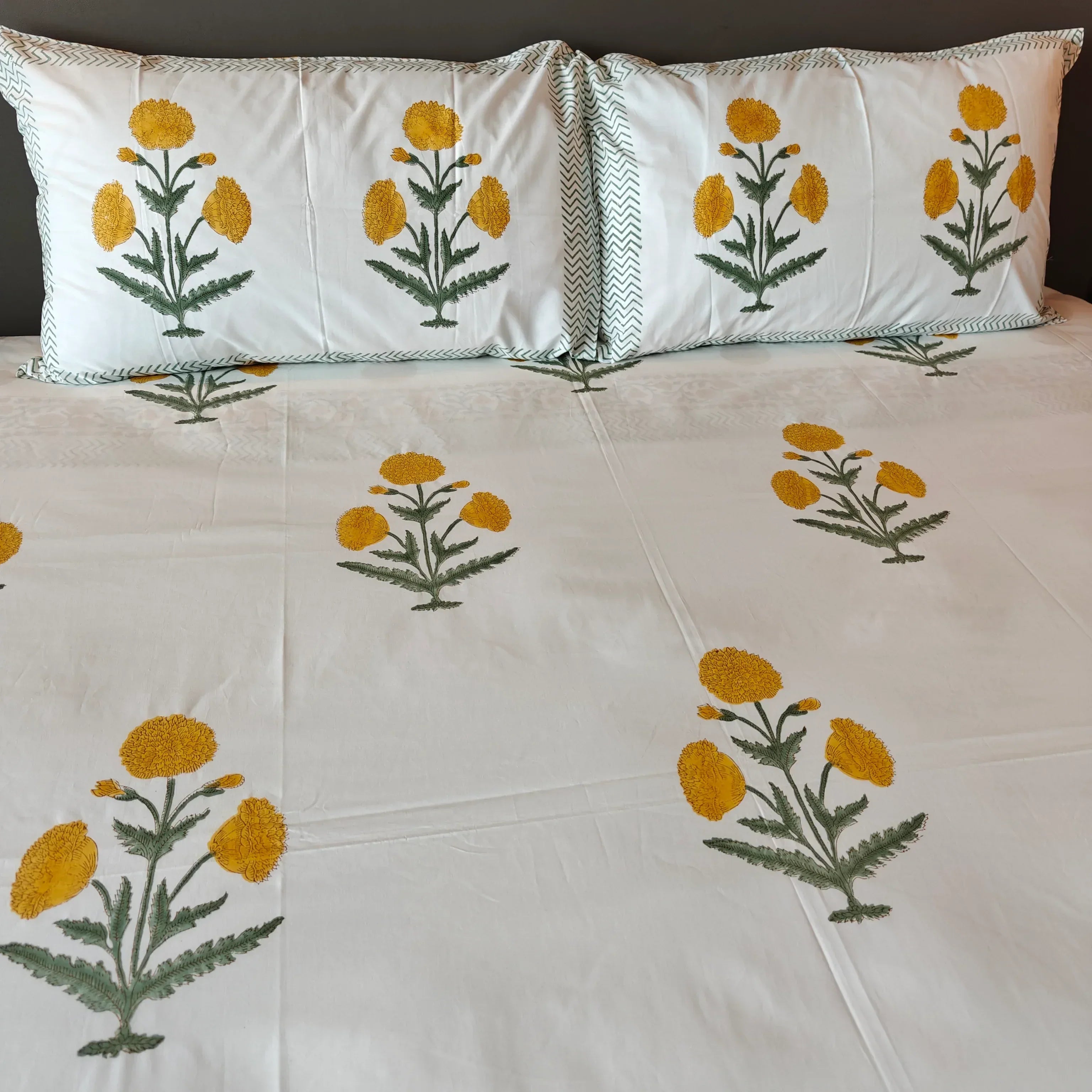 Yellow Wildpoppy Fields Bedsheet and Dohar - HOUSE OF HARMAN