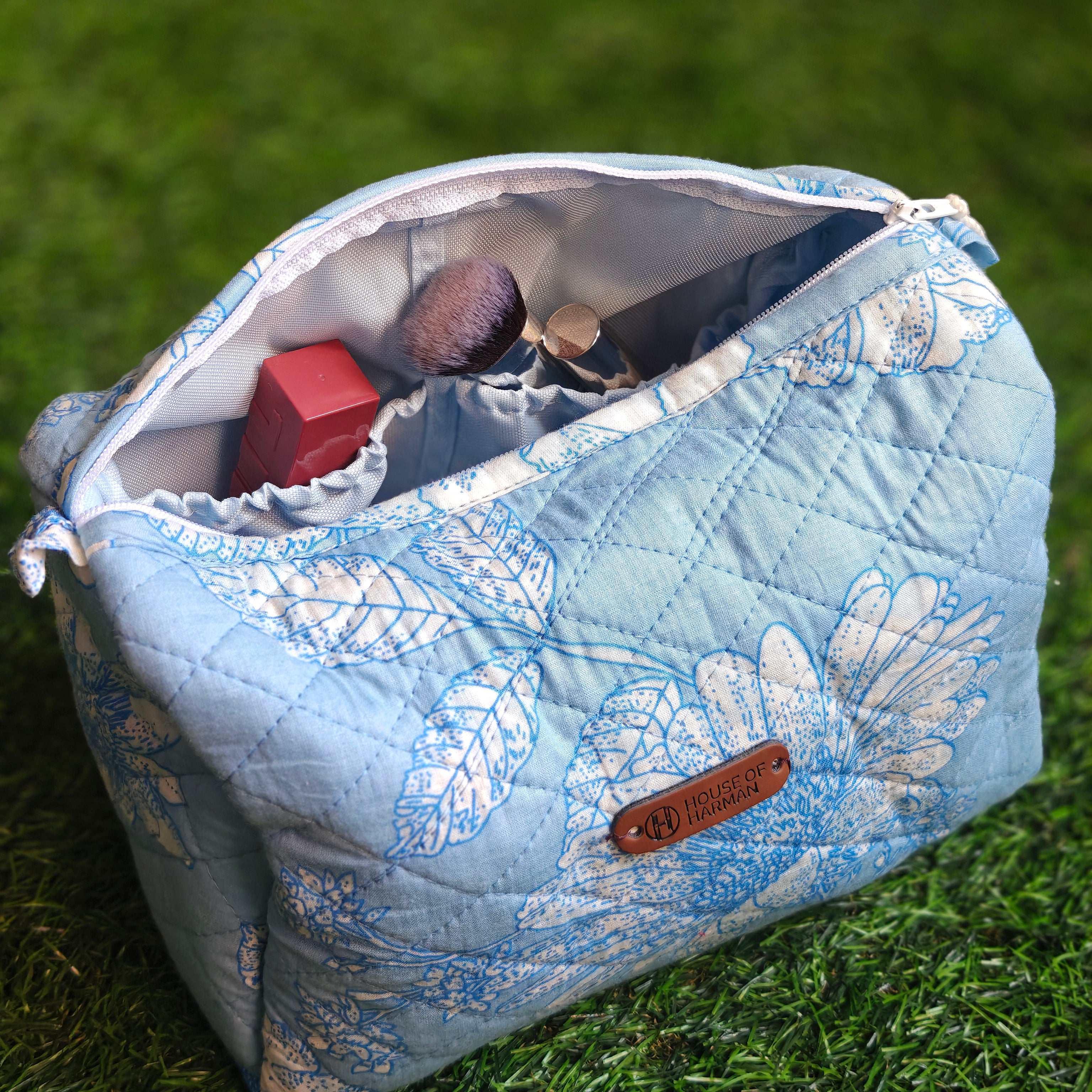 Multipurpose Pouches- Set of Three I Waterproof Lining I Four Mini Pockets Inside - HOUSE OF HARMAN