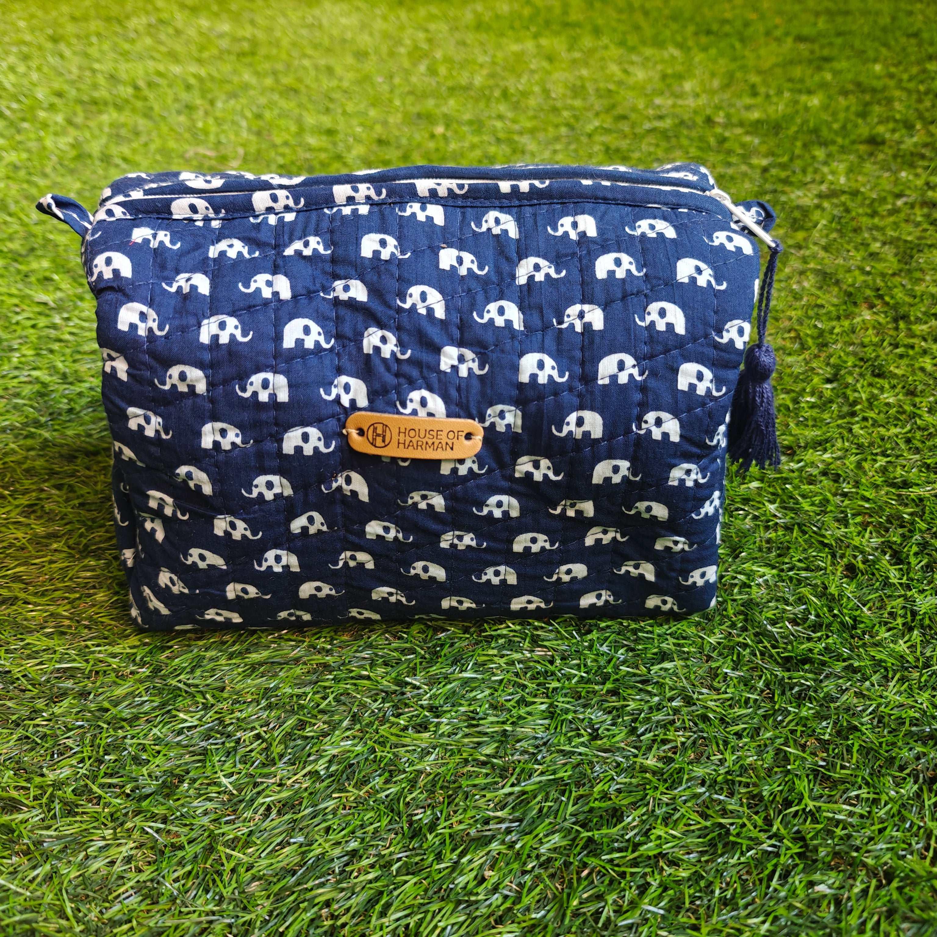 Multipurpose Pouches- Set of Three I Waterproof Lining I Four Mini Pockets Inside - HOUSE OF HARMAN