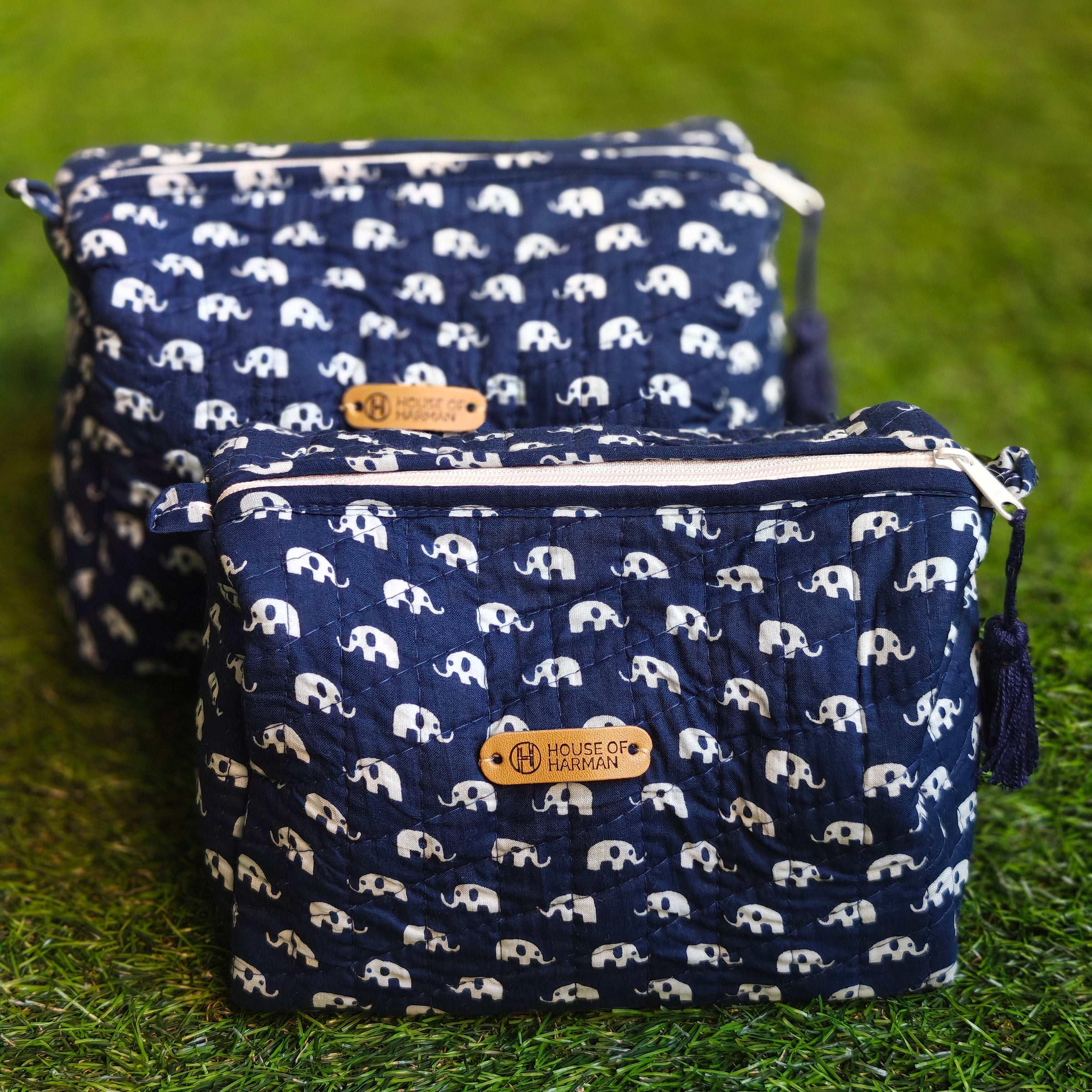 Multipurpose Pouches- Set of Three I Waterproof Lining I Four Mini Pockets Inside - HOUSE OF HARMAN
