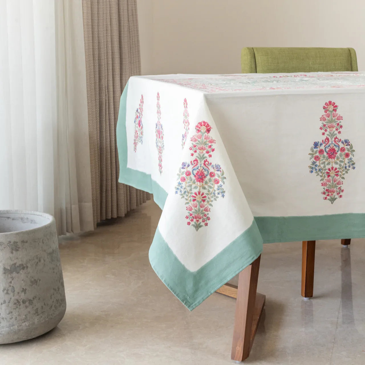 Earthy Floral Elegance Table Cover - HOUSE OF HARMAN